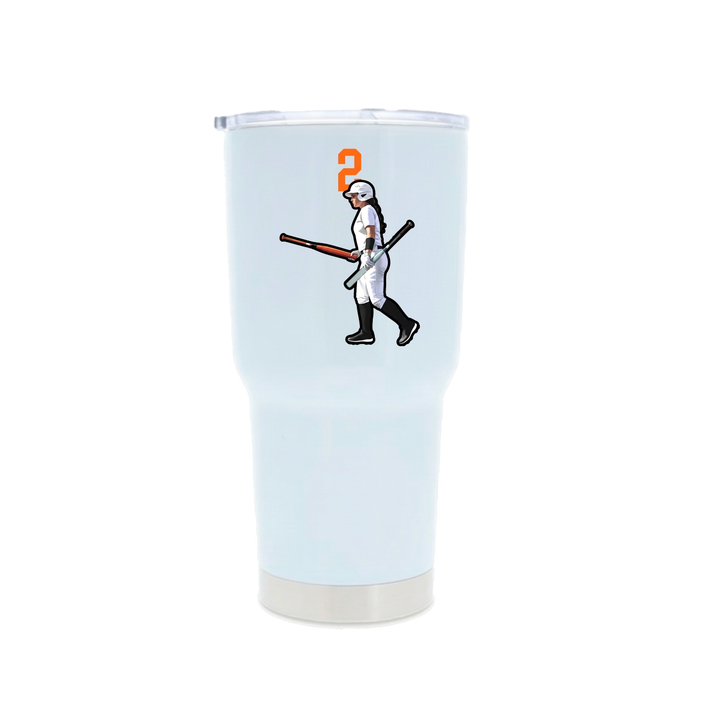 30oz Stainless Steel Tumbler — Number Top in White