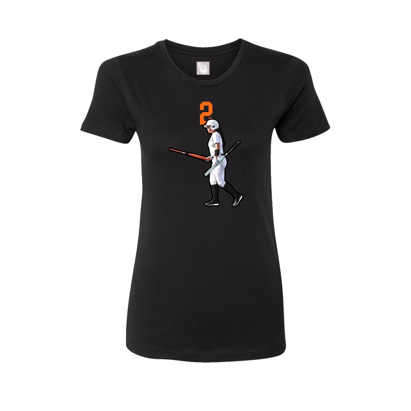 Fitted Women's Tee — Number Top in Black