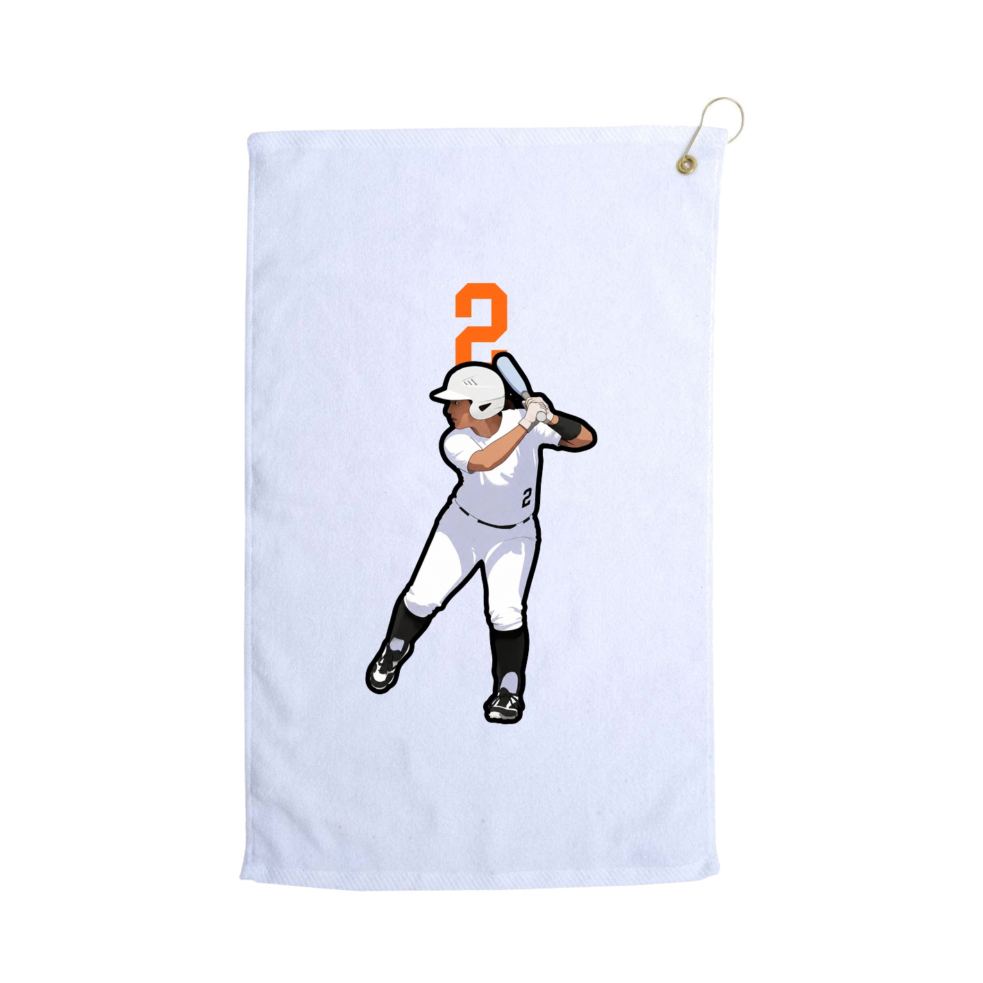 Golf Towel — Number Top in White