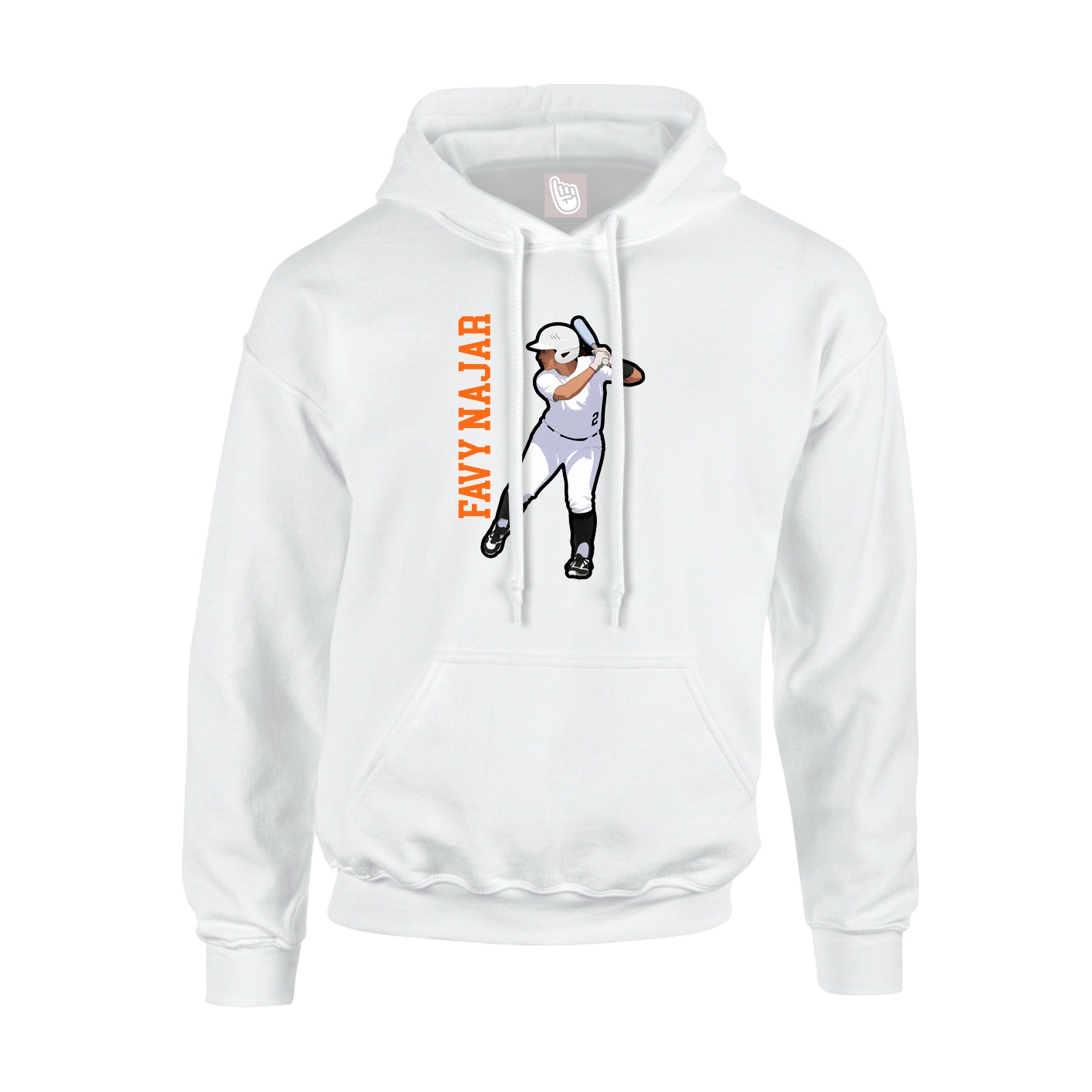 Hoodie — Name Vertical in White
