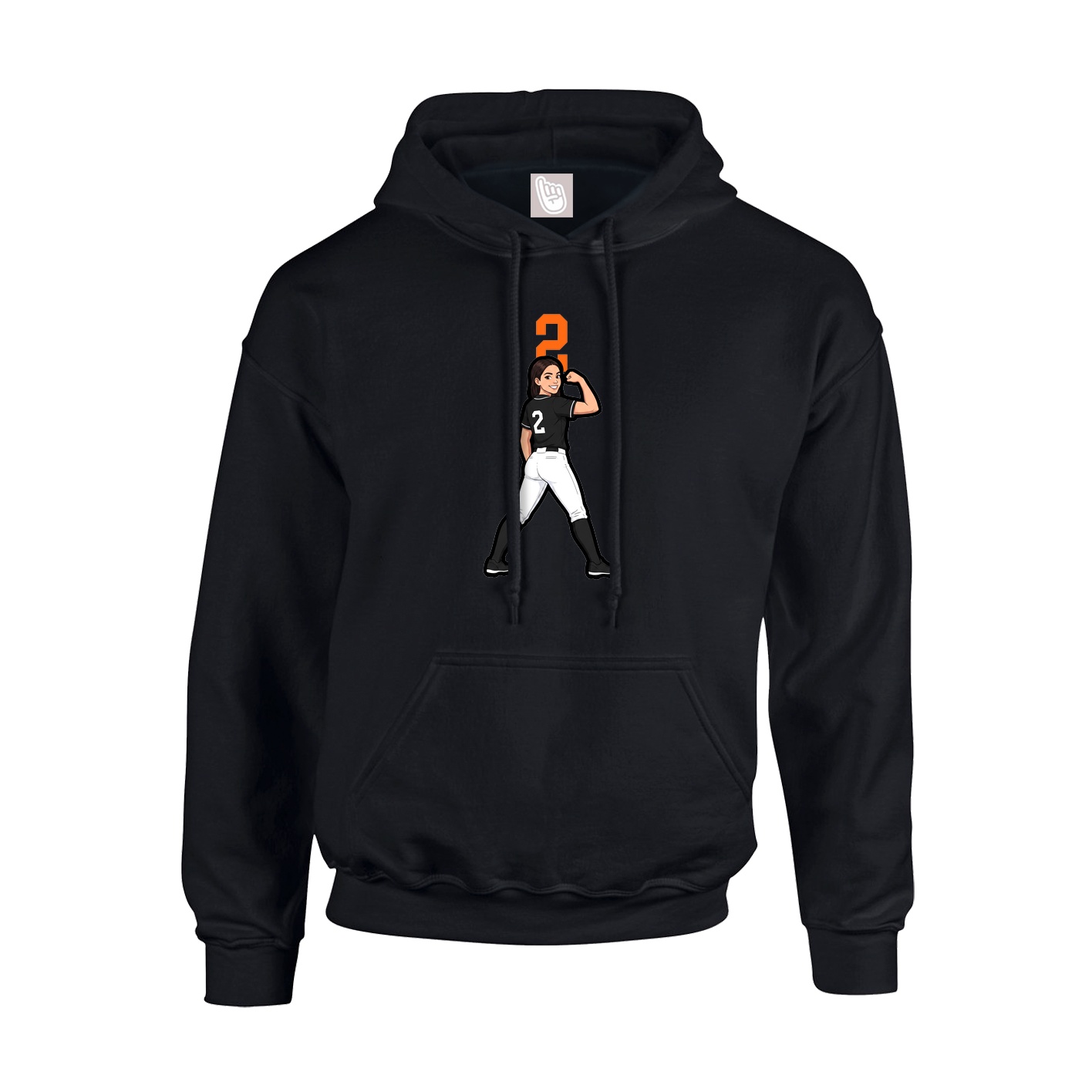 Hoodie — Number Top in Black