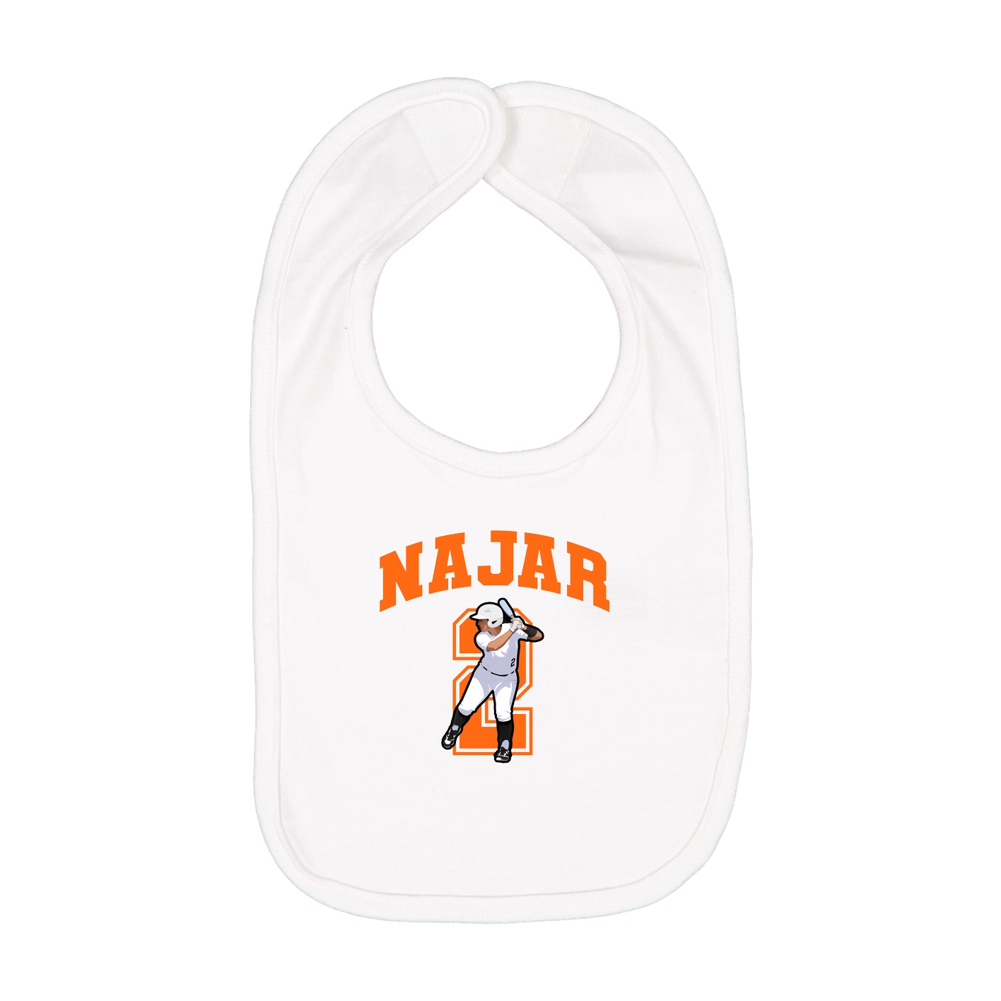 Infant Bib — Number in White