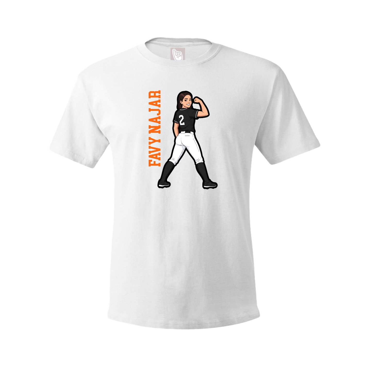 Youth Tee — Name Vertical in White