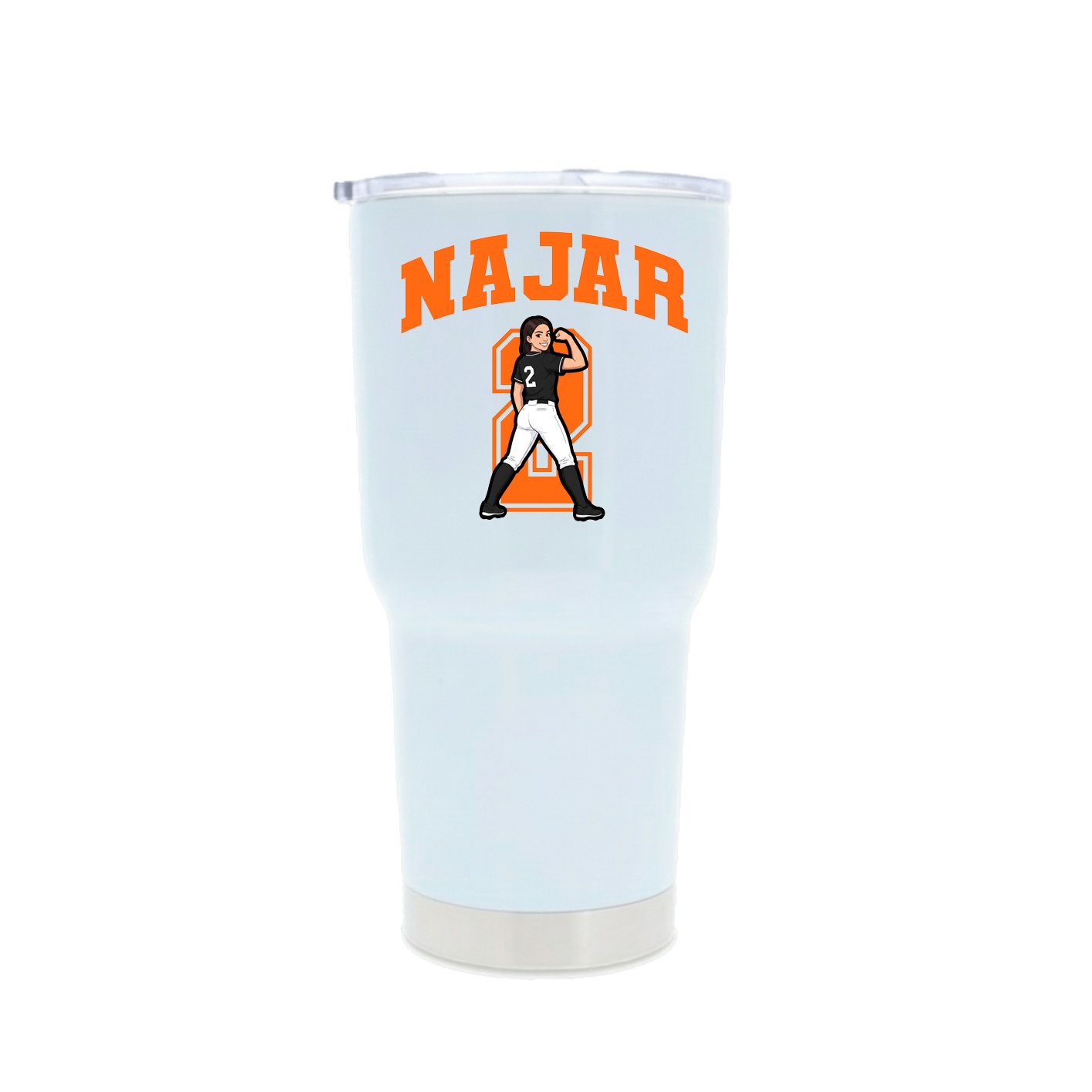 30oz Stainless Steel Tumbler — Number in White