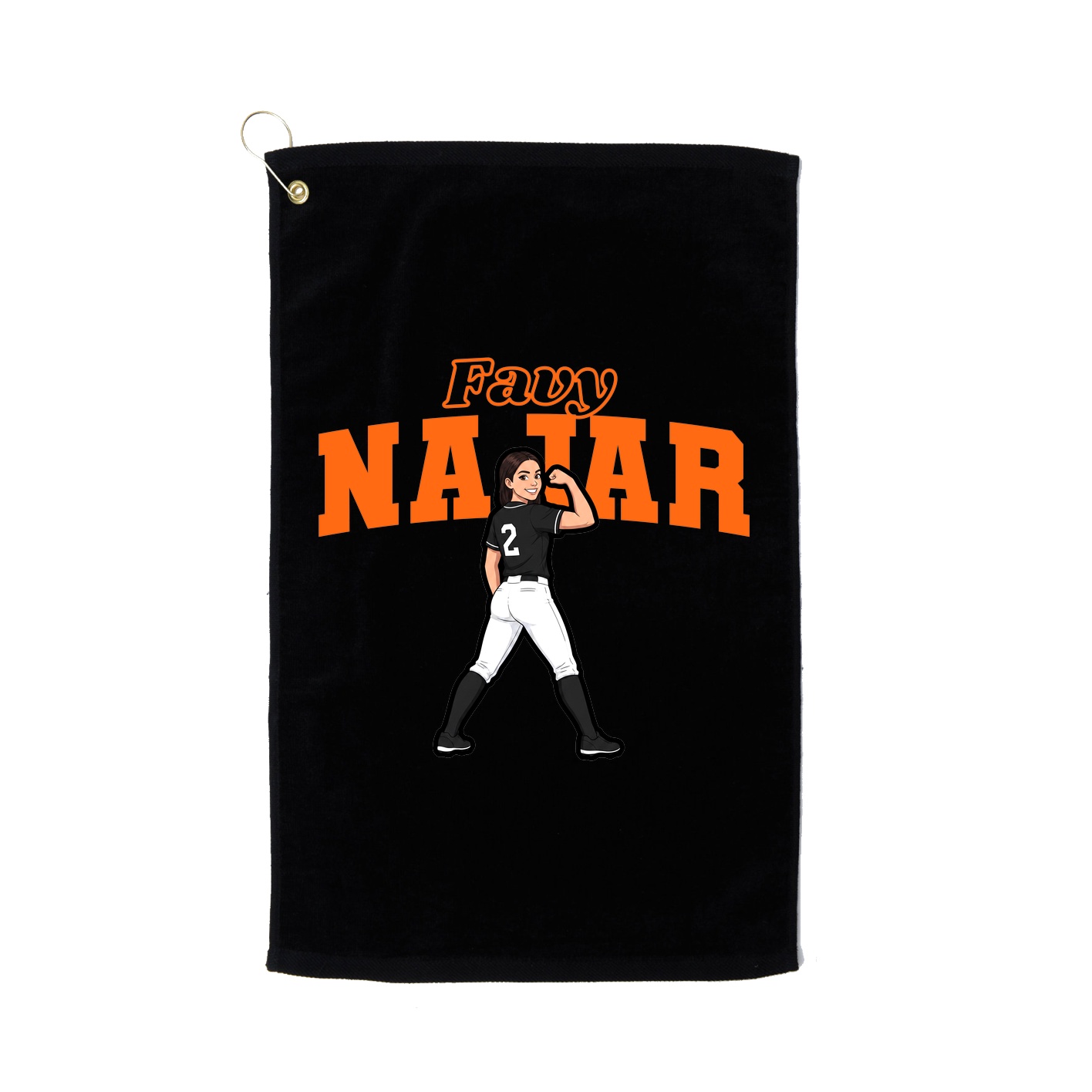 Golf Towel — Name Arch in Black