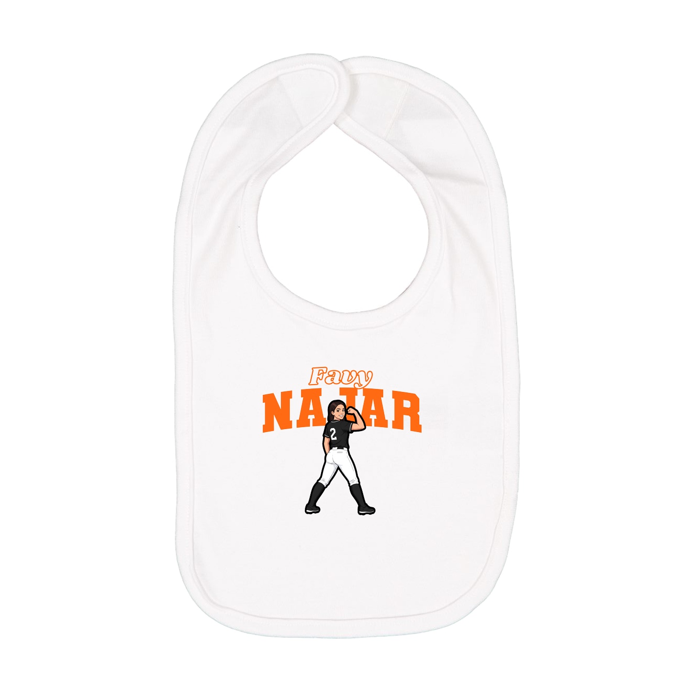 Infant Bib — Name Arch in White