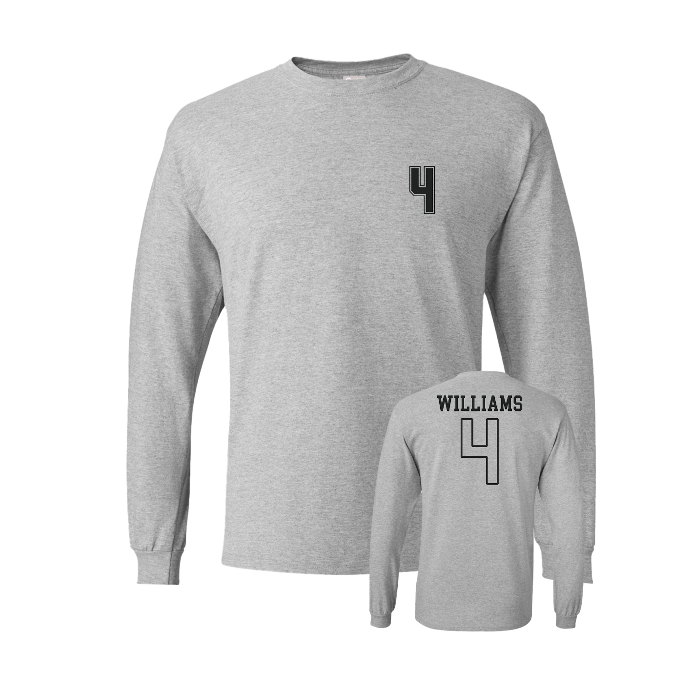 Long Sleeve Tee — Chest Back in Grey