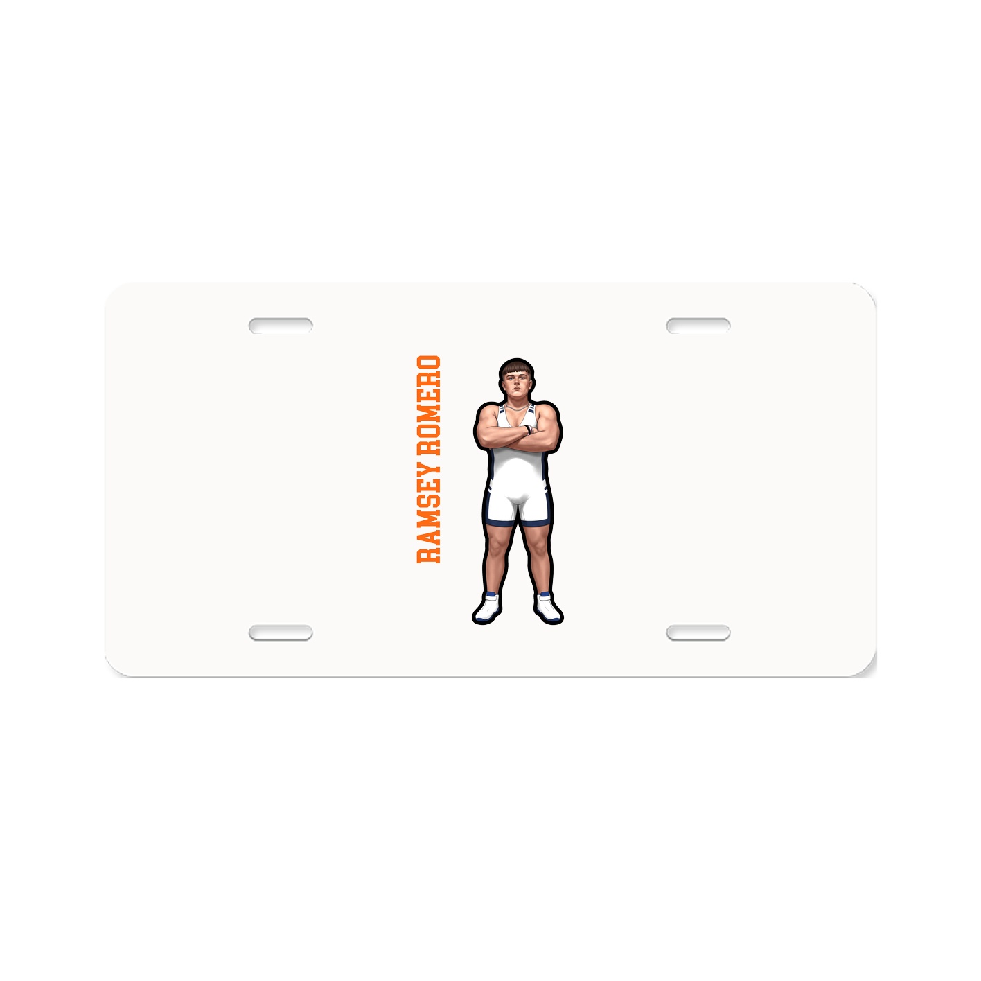 License Plate — Name Vertical in Classic
