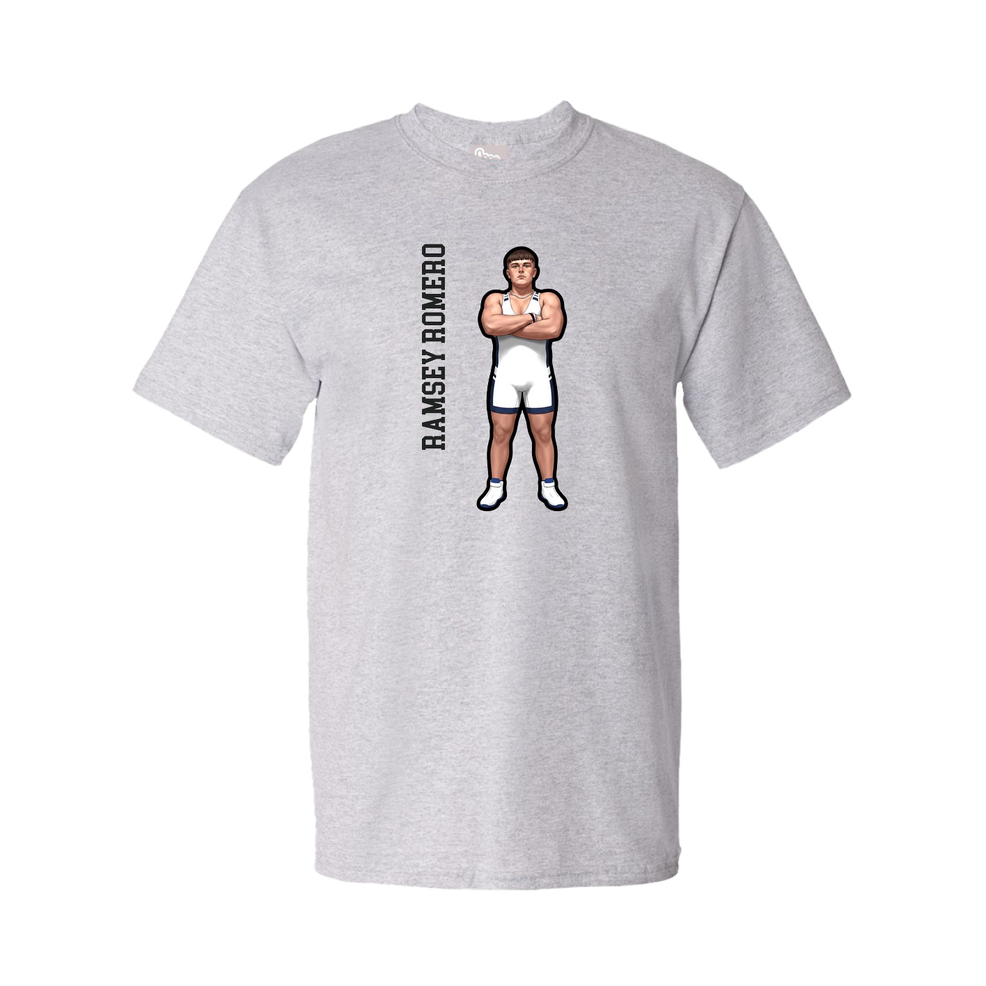 Youth Tee — Name Vertical in Grey