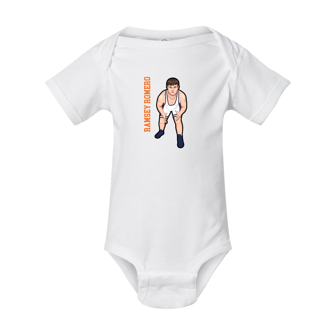 Baby Onesie — Name Vertical in White