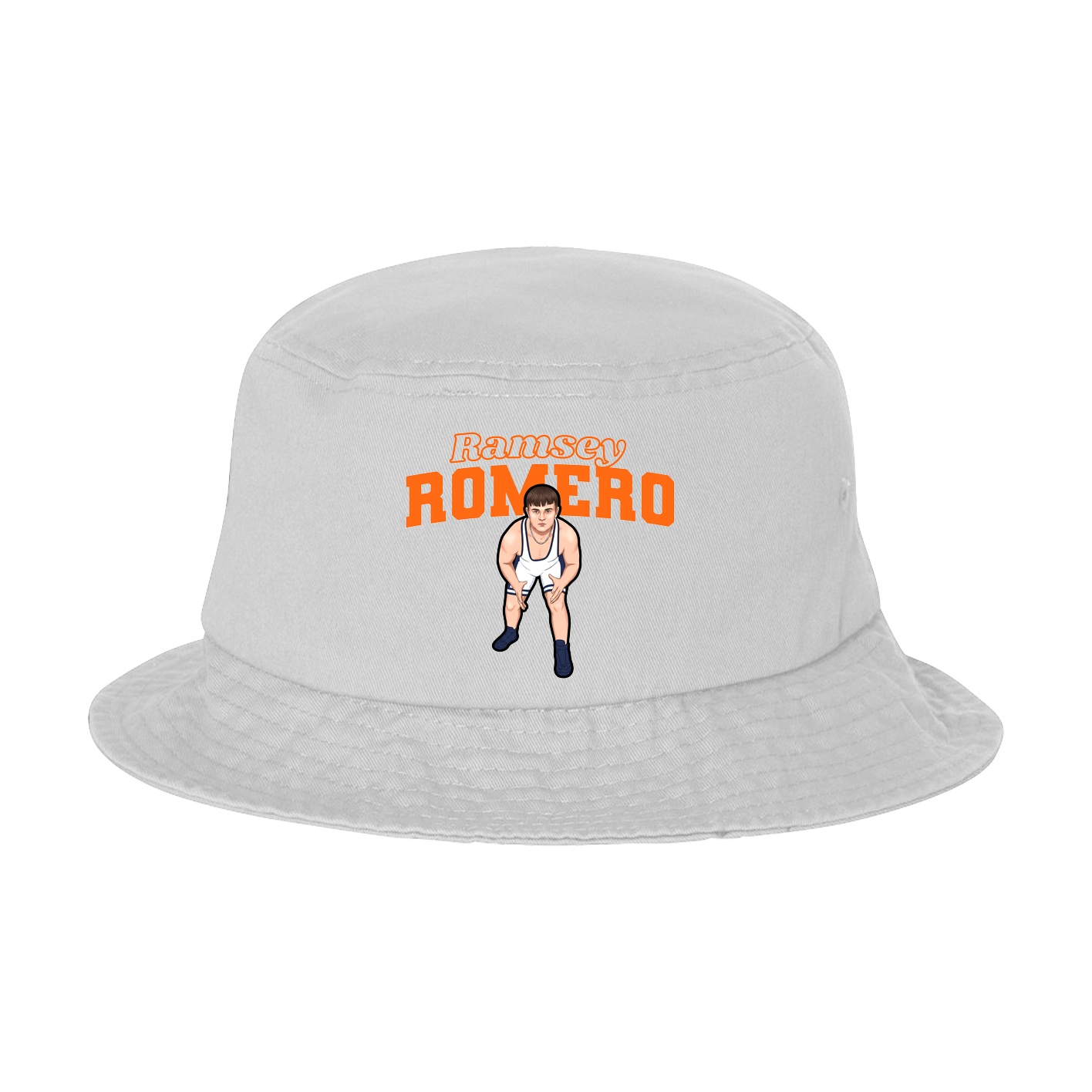 Bucket Cap — Name Arch in White