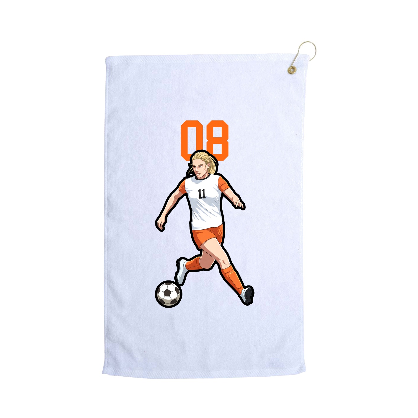 Golf Towel — Number Top in White