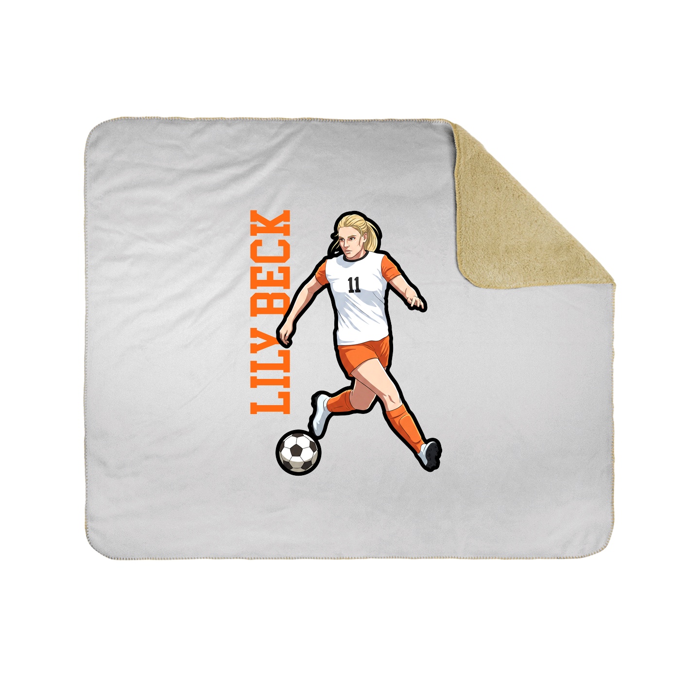 Throw Blanket — Name Vertical in White