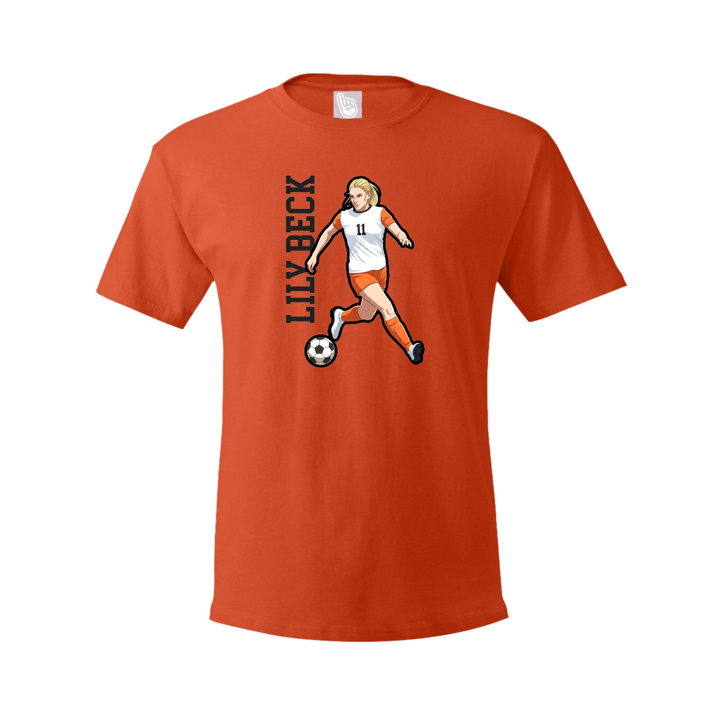 Youth Tee — Name Vertical in Orange