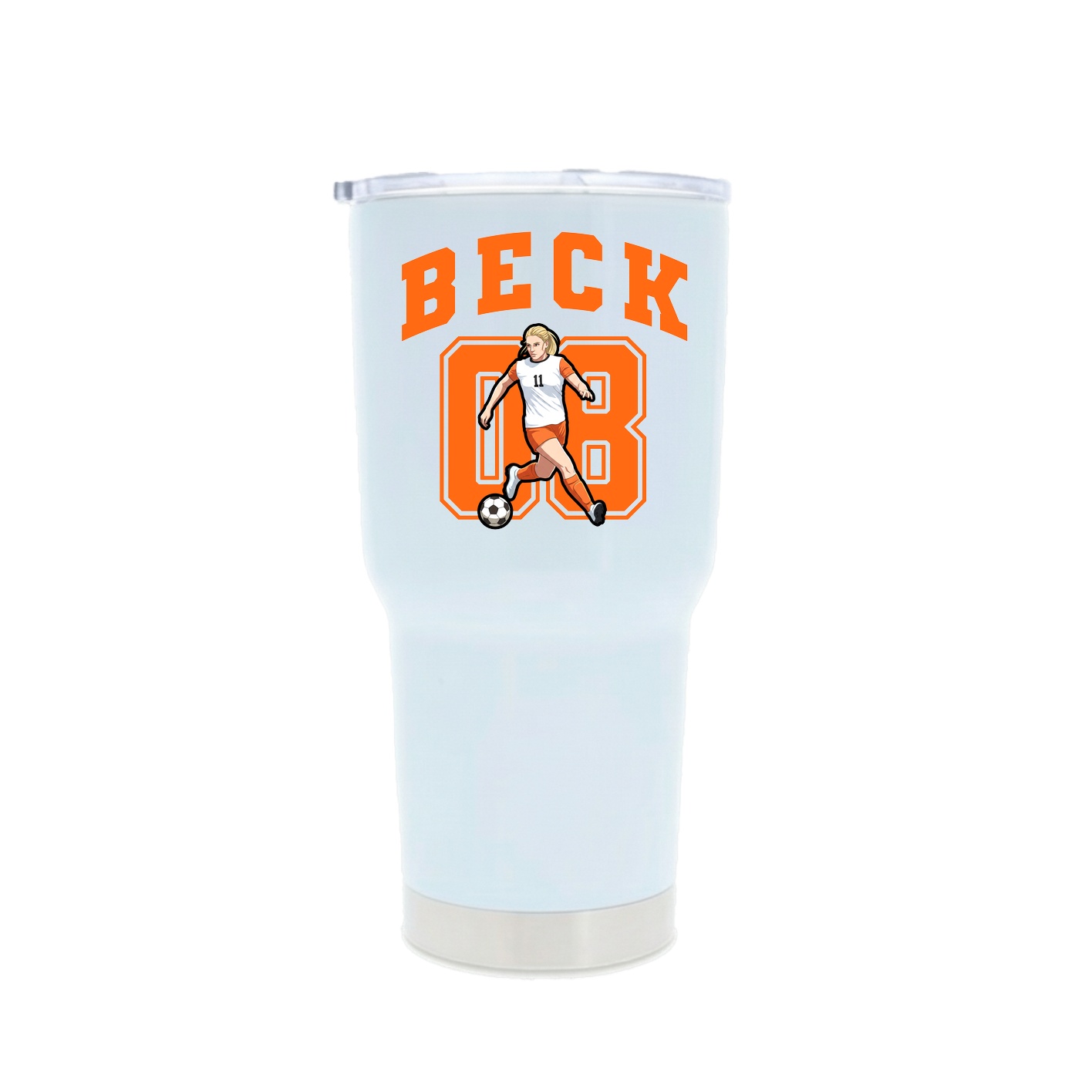 30oz Stainless Steel Tumbler — Number in White