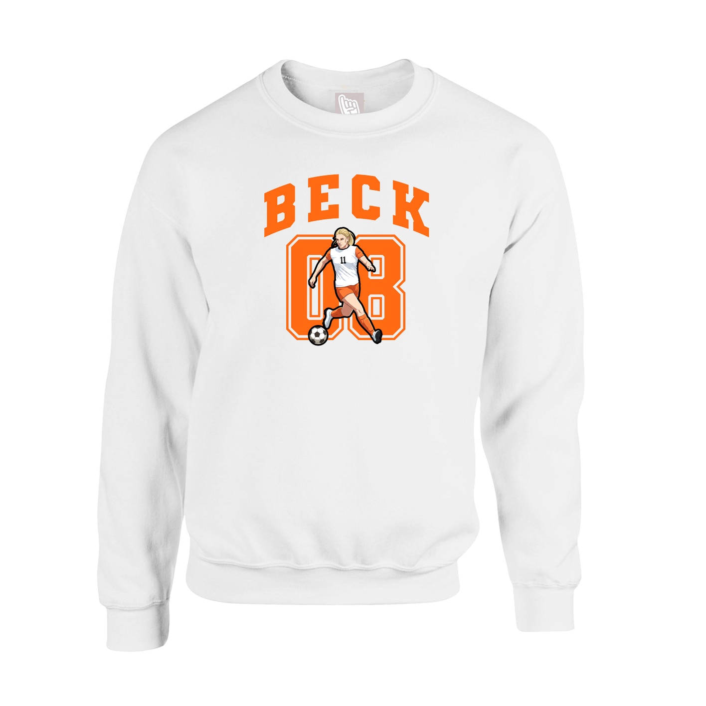 Fleece Crew — Number in White