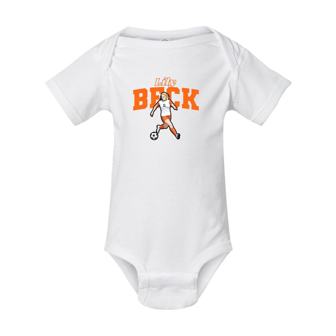 Baby Onesie — Name Arch in White