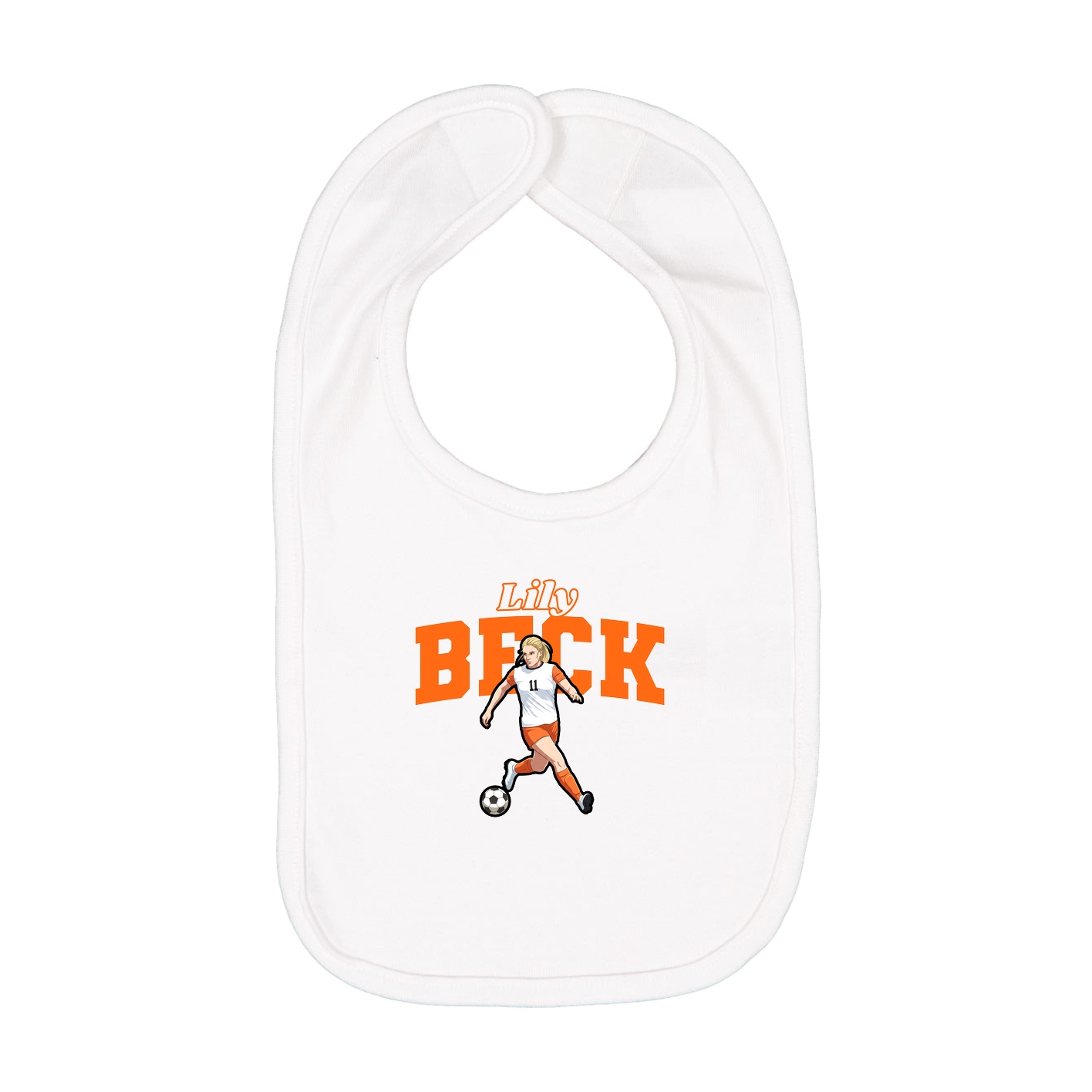 Infant Bib — Name Arch in White