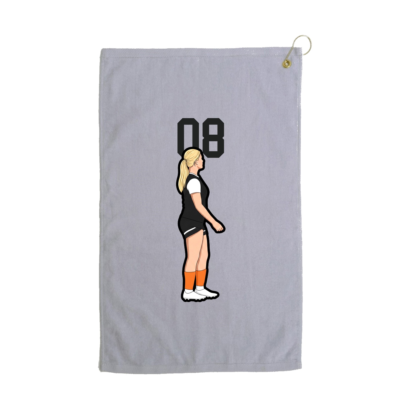 Golf Towel — Number Top in Grey