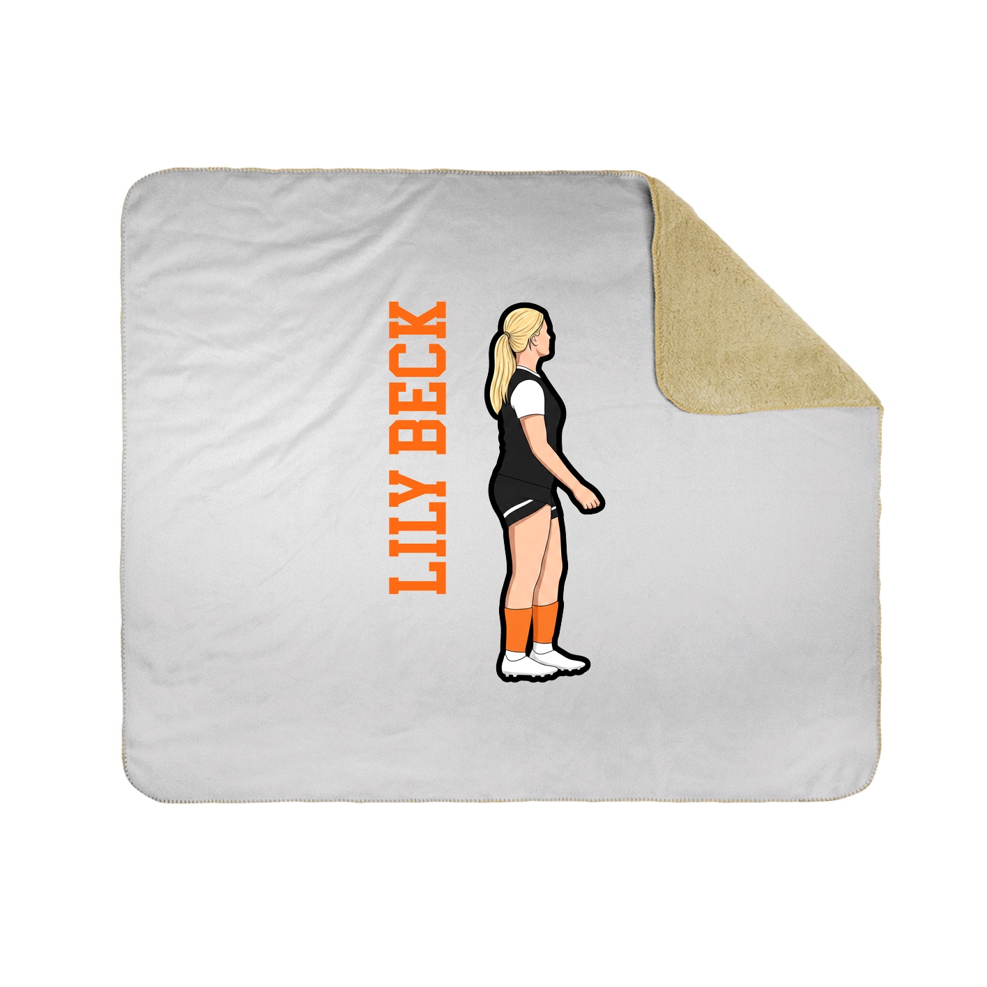 Throw Blanket — Name Vertical in White