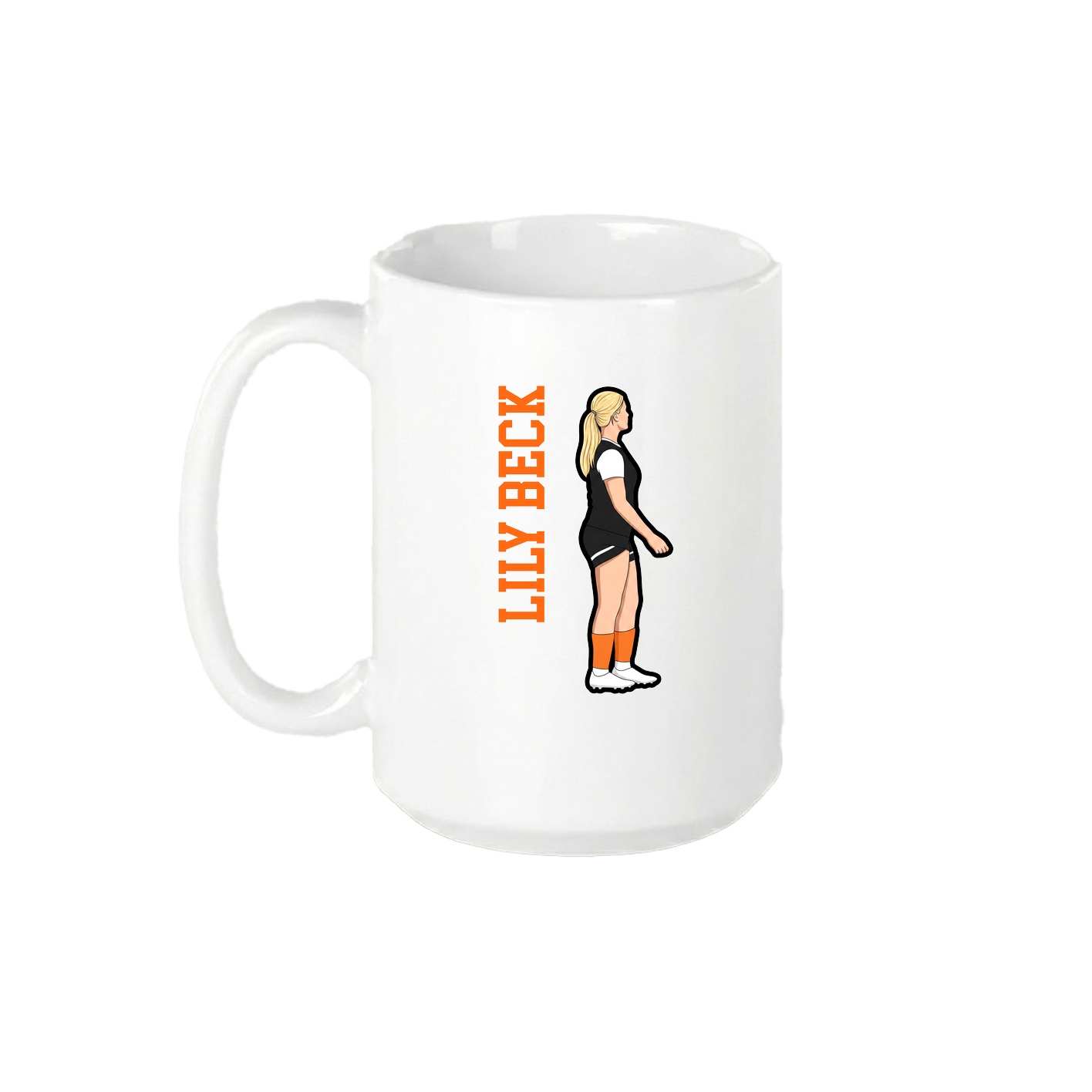 15oz Coffee Mug — Name Vertical in White