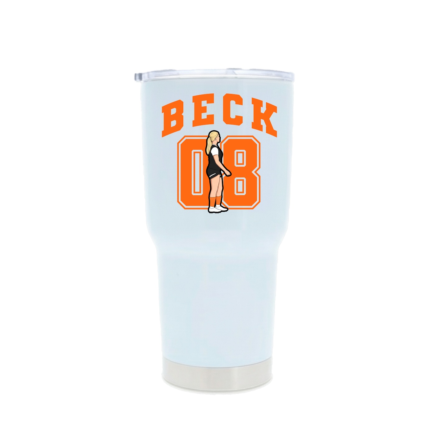 30oz Stainless Steel Tumbler — Number in White