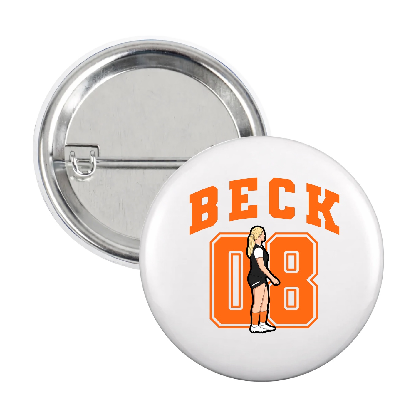 Game Day Button — Number in White