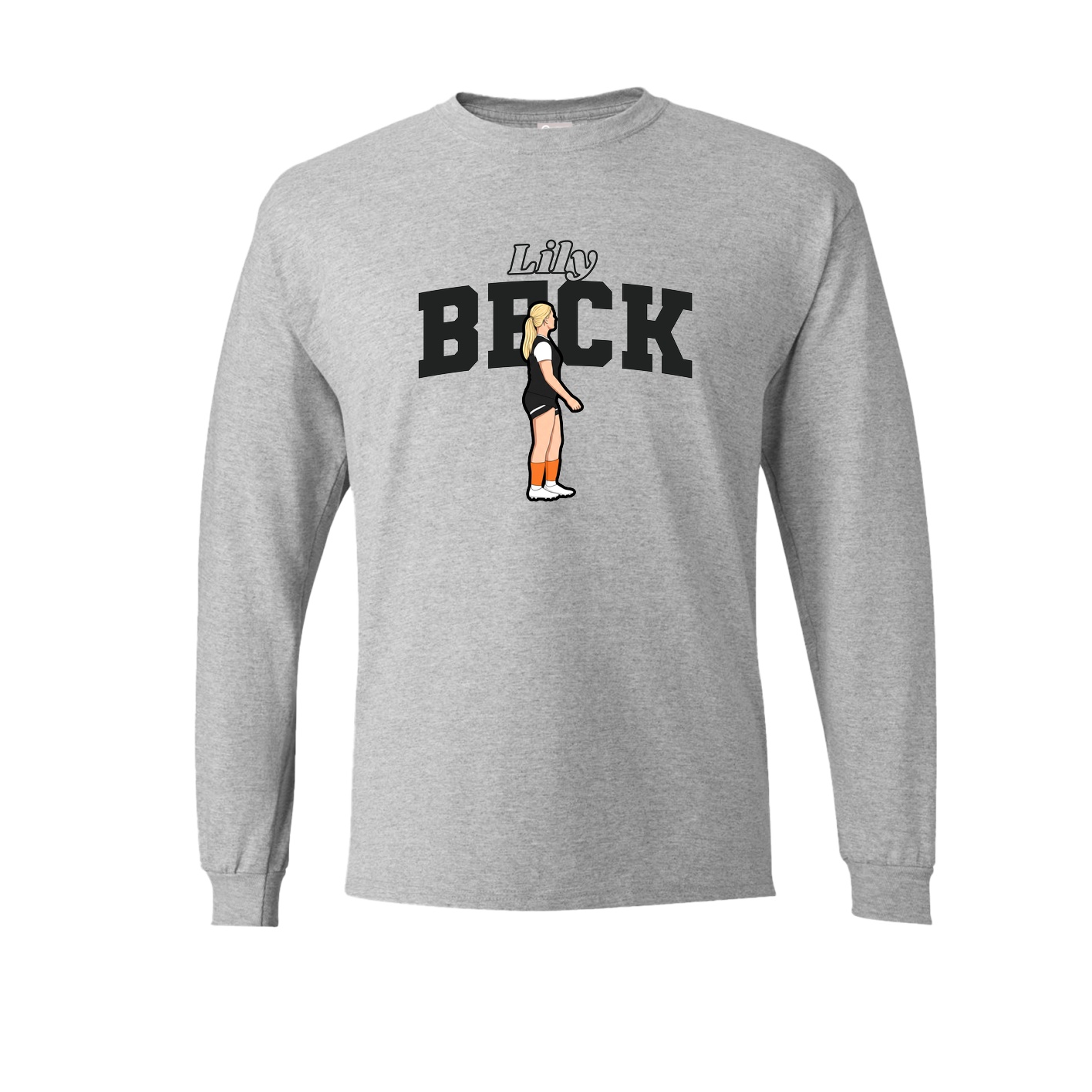 Long Sleeve Tee — Name Arch in Grey