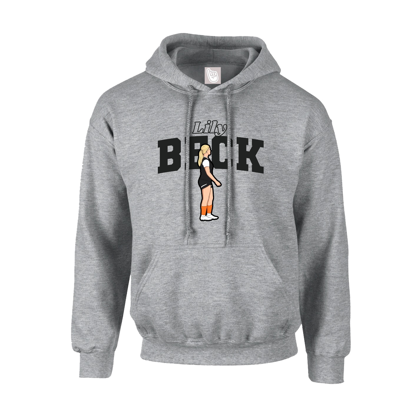 Youth Hoodie — Name Arch in Grey