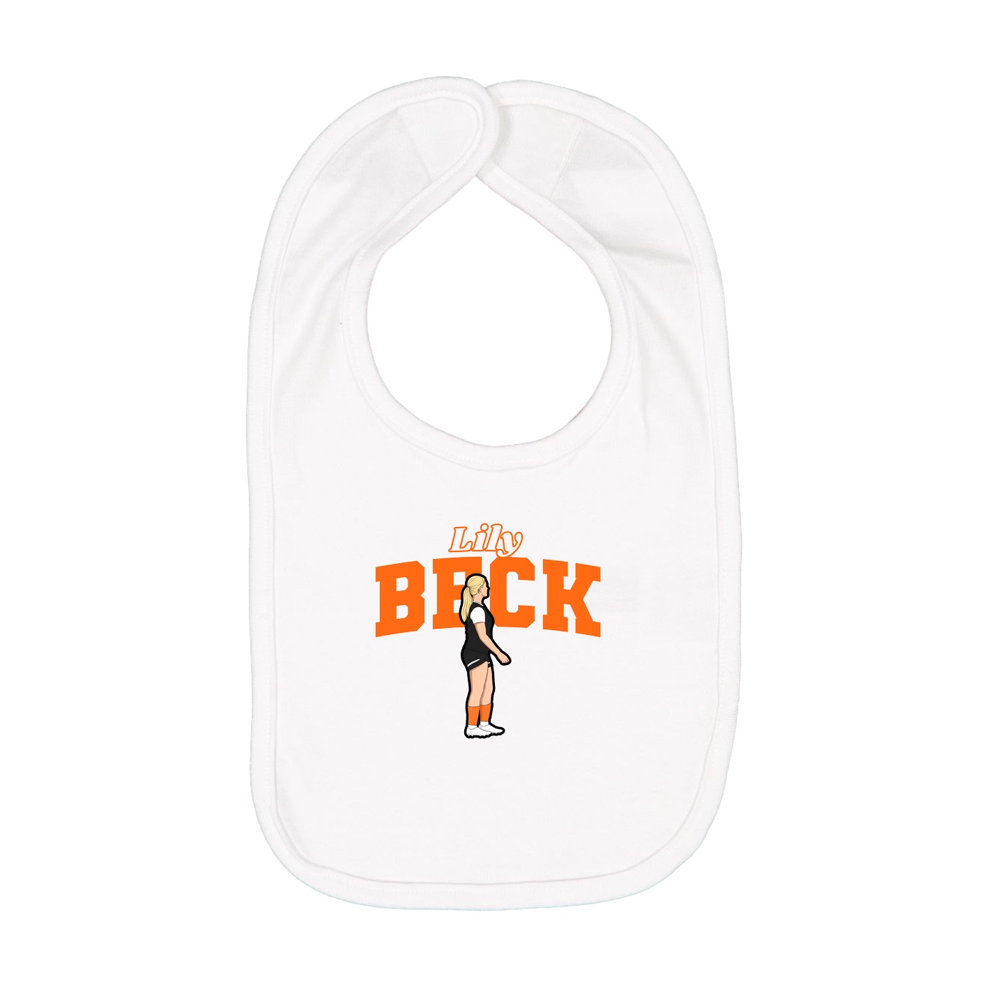 Infant Bib — Name Arch in White