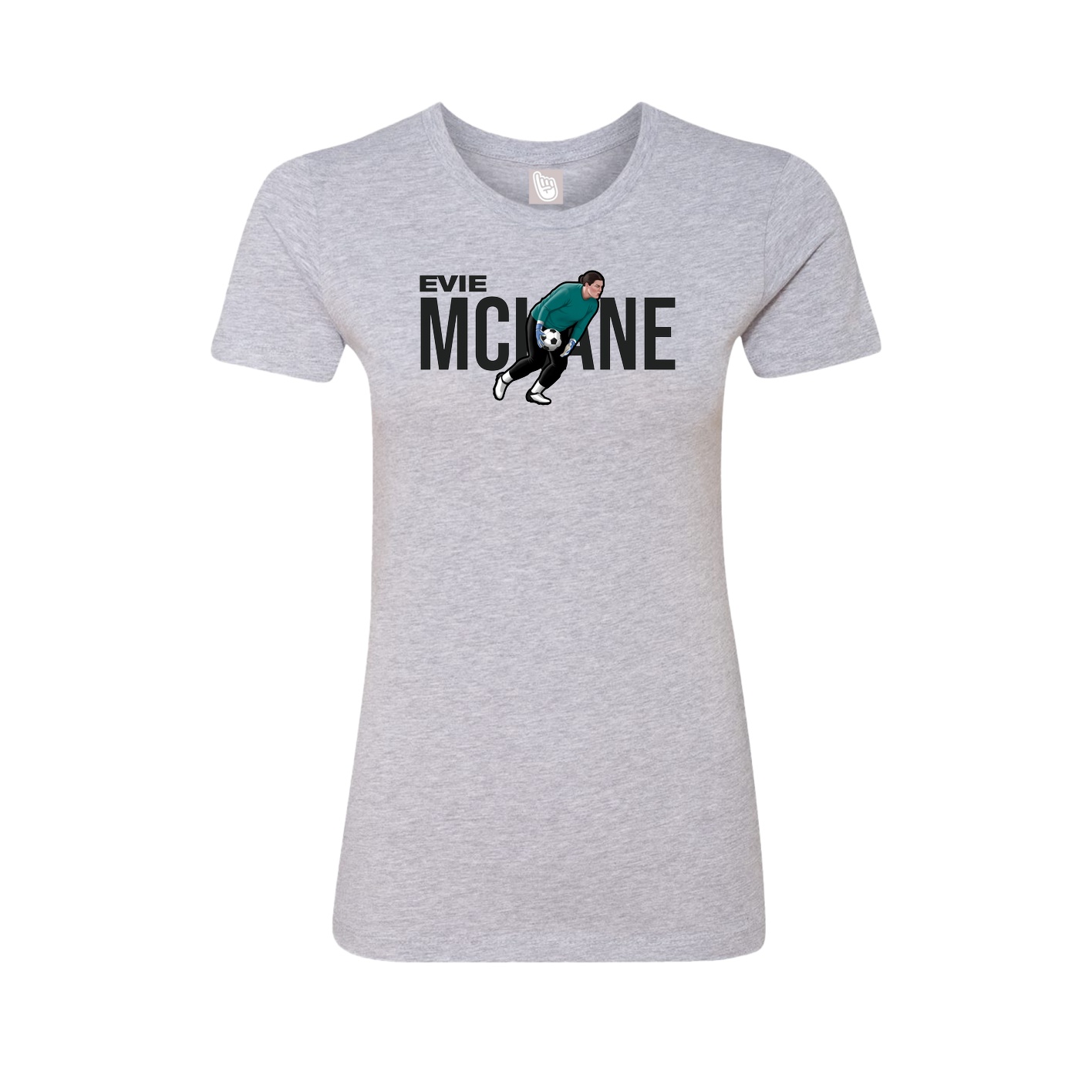 Fitted Women's Tee — Player Name in Grey