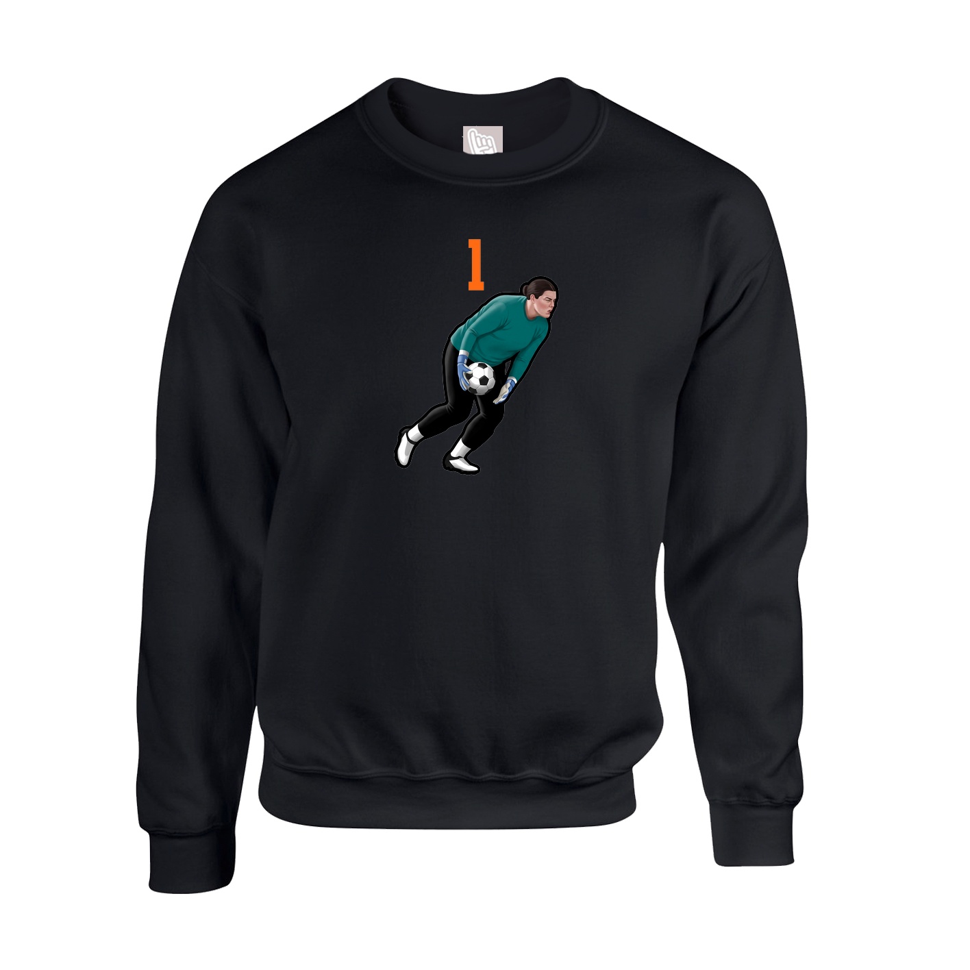 Fleece Crew — Number Top in Black