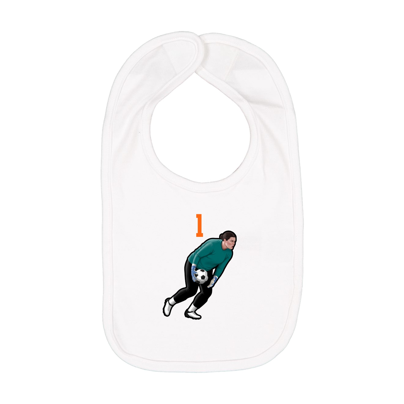 Infant Bib — Number Top in White