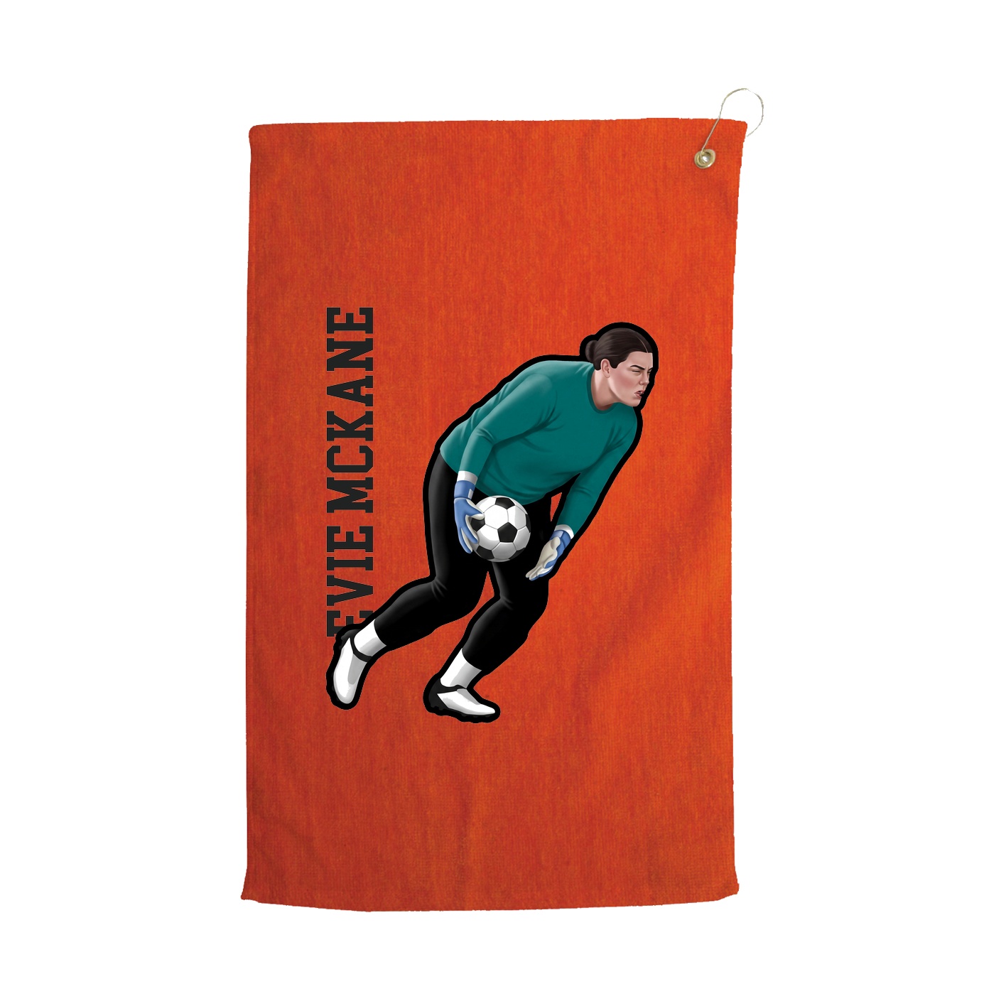 Golf Towel — Name Vertical in Orange