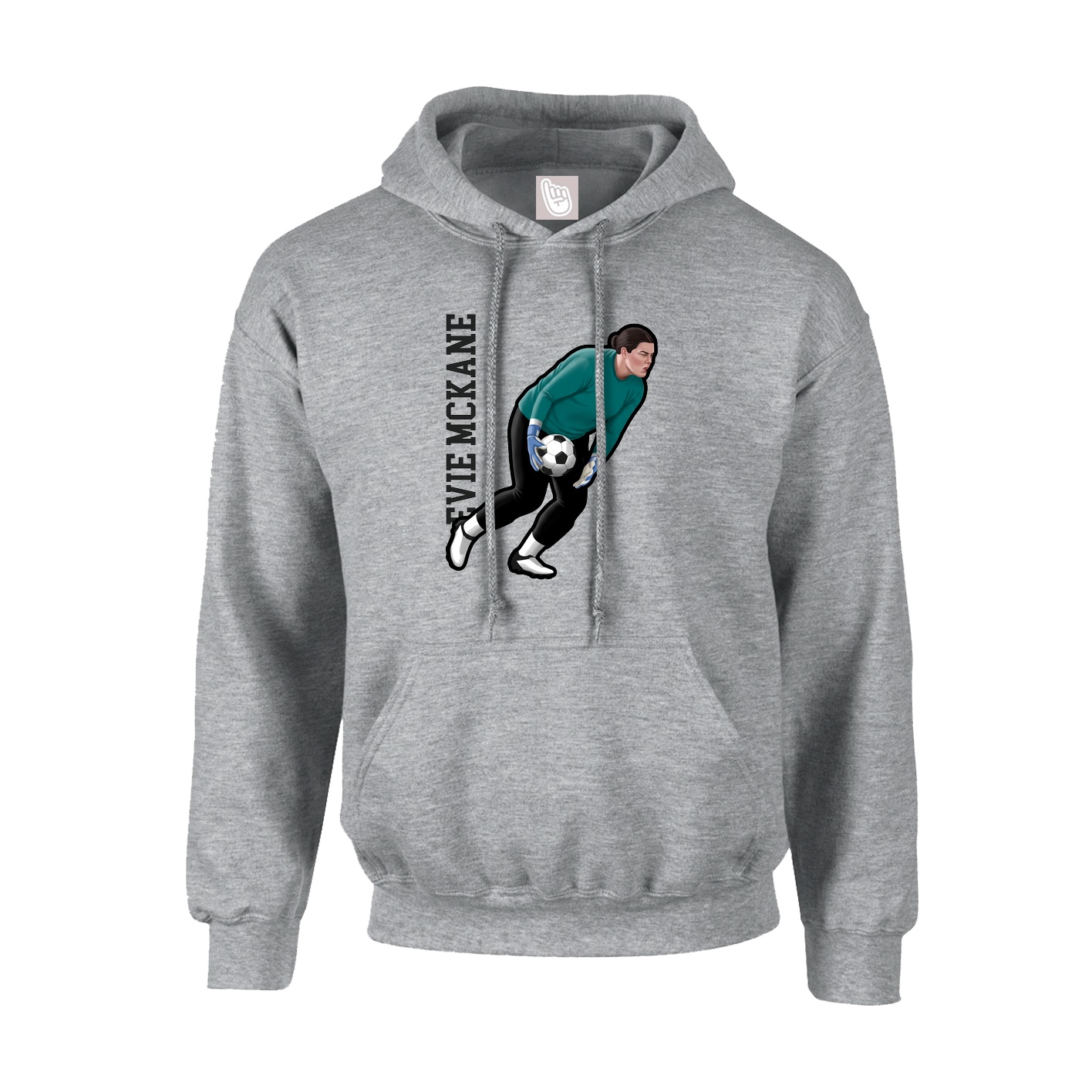 Hoodie — Name Vertical in Grey