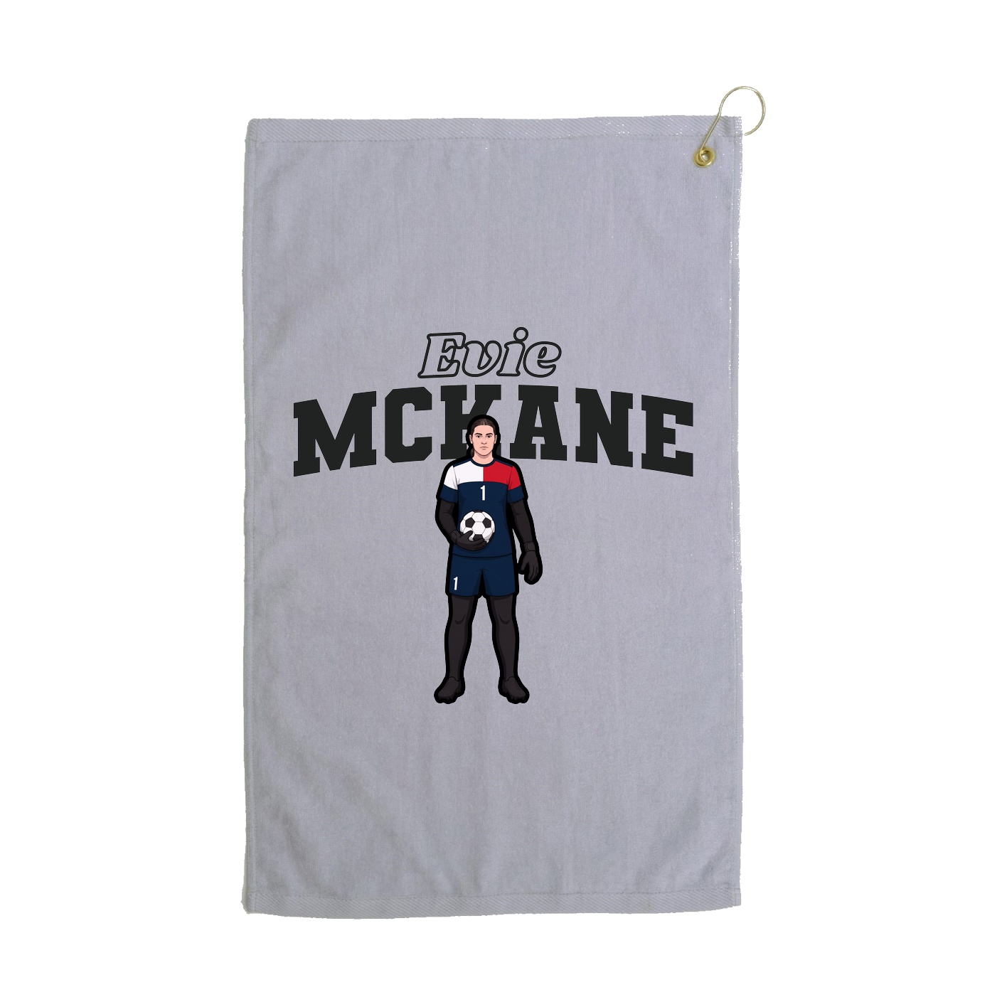 Golf Towel — Name Arch in Grey