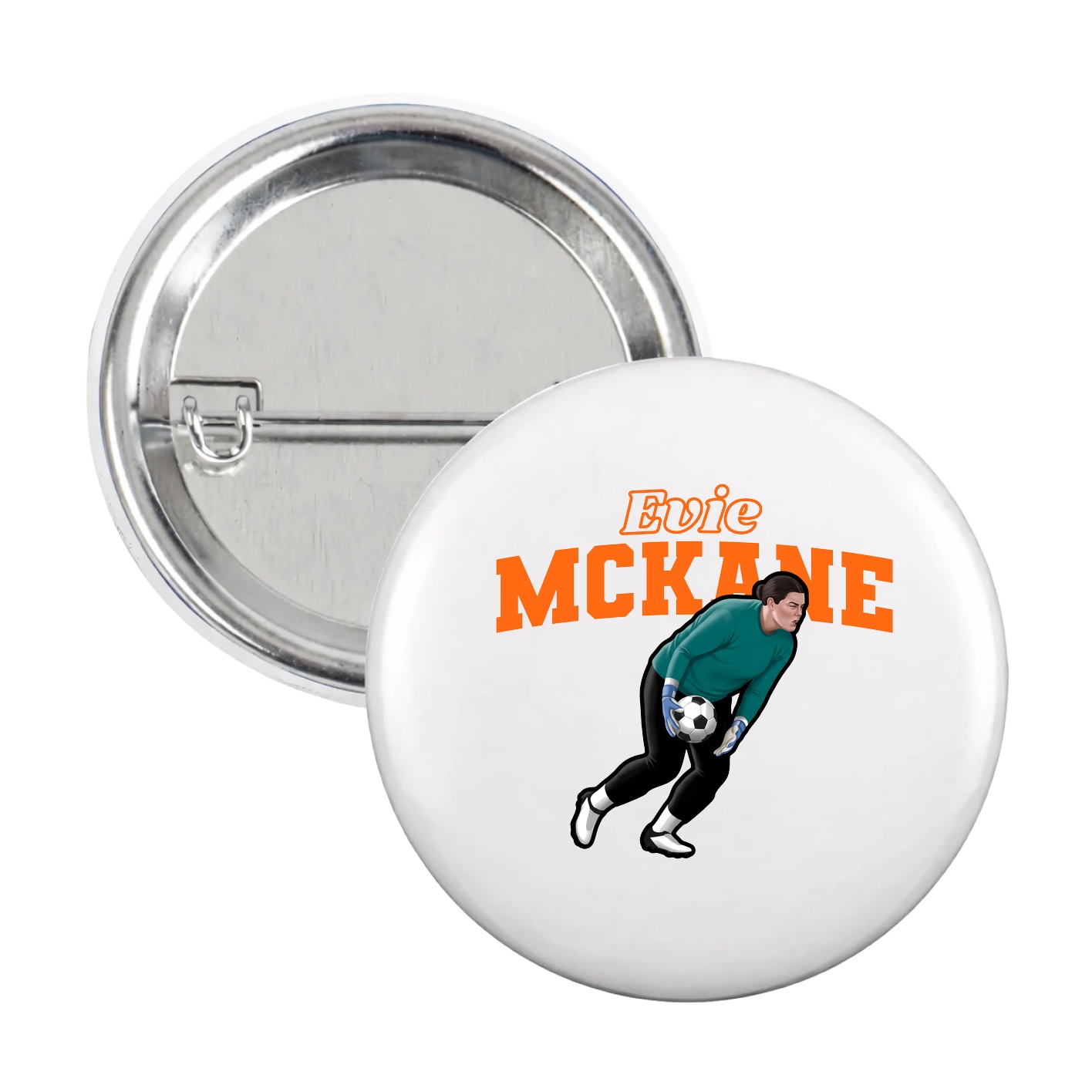 Game Day Button — Name Arch in White