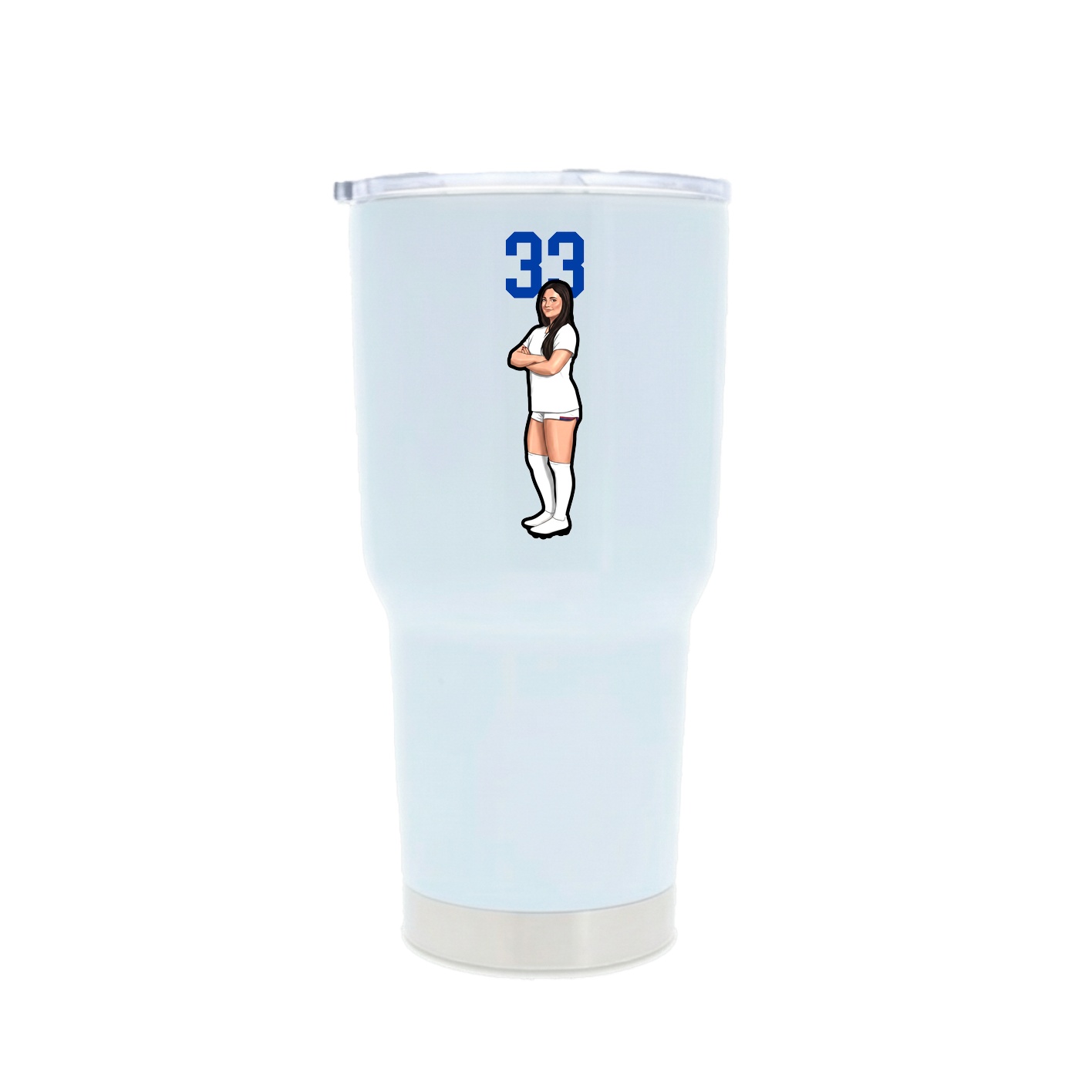 30oz Stainless Steel Tumbler — Number Top in White