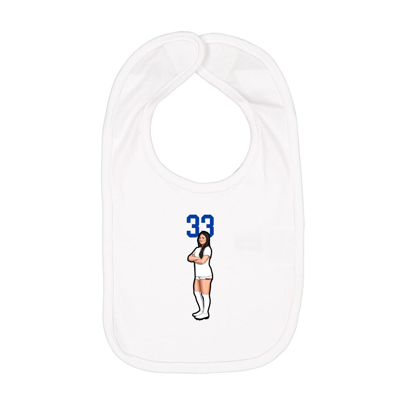 Infant Bib — Number Top in White