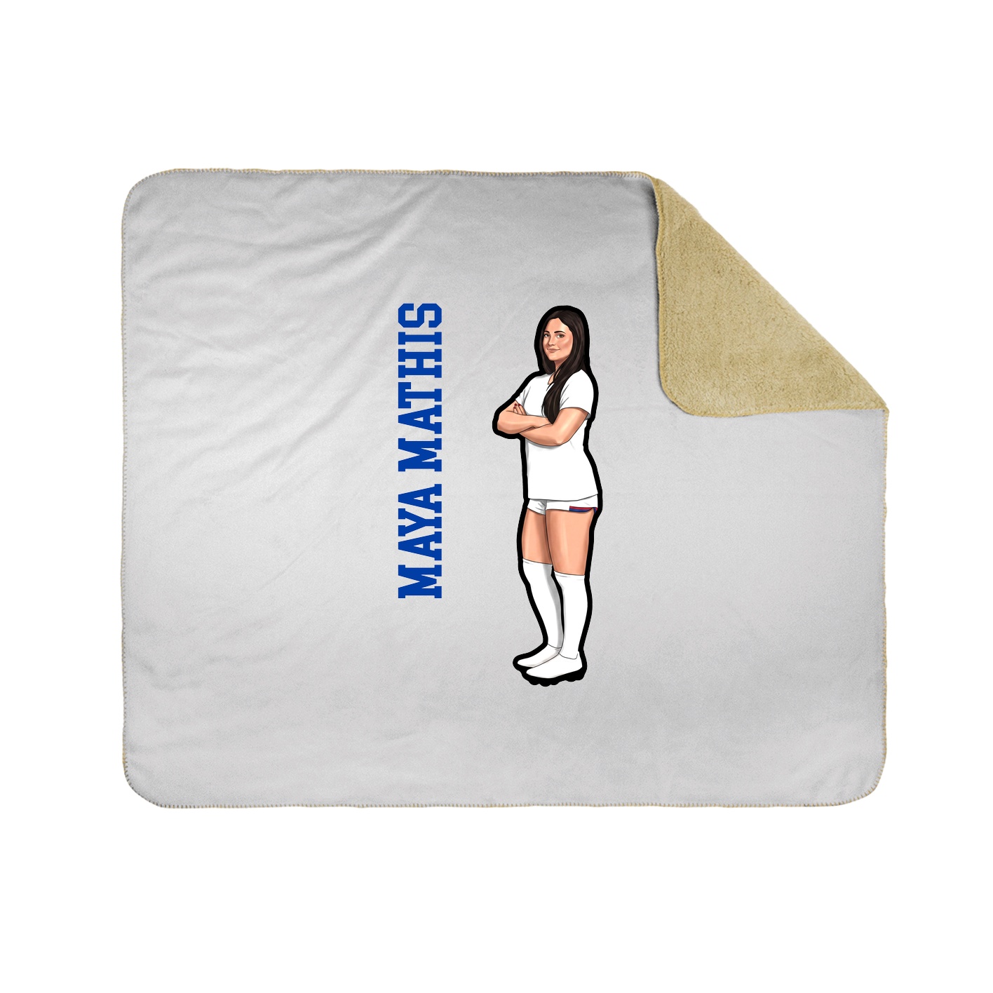 Throw Blanket — Name Vertical in White