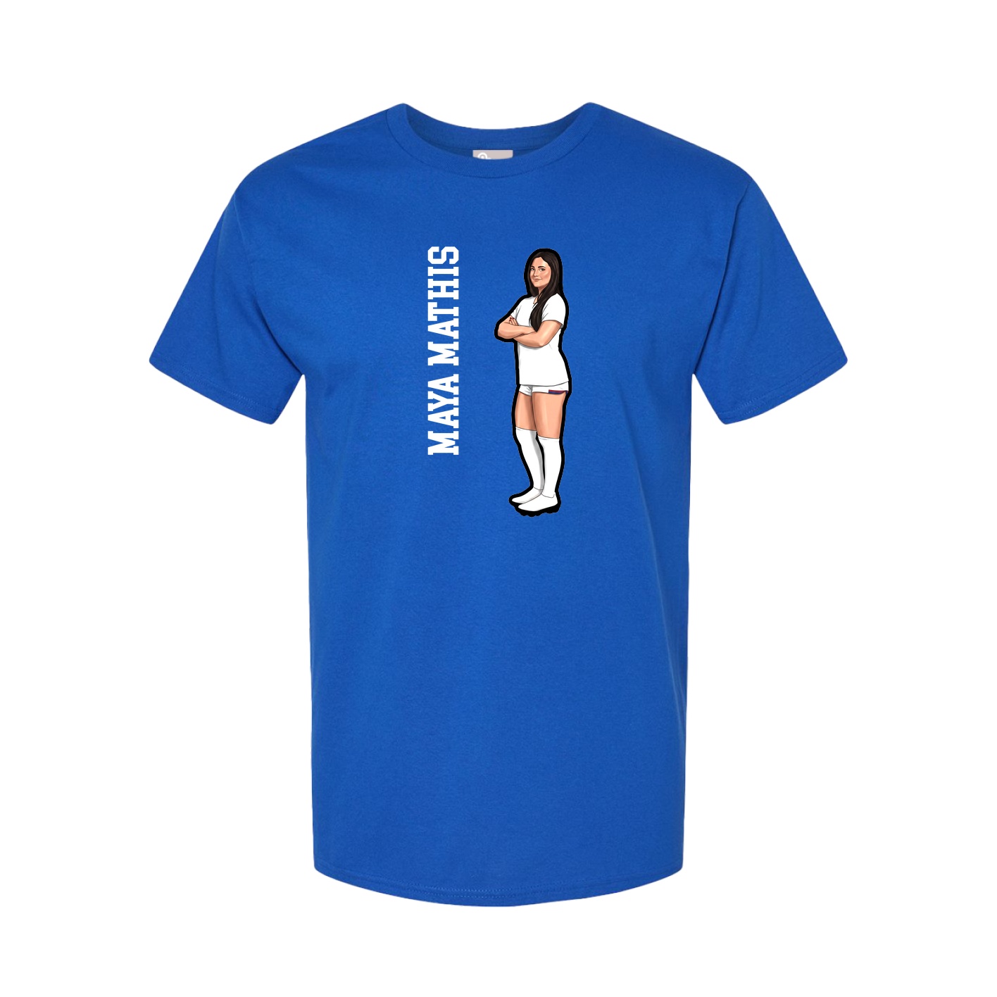 Youth Tee — Name Vertical in Royal