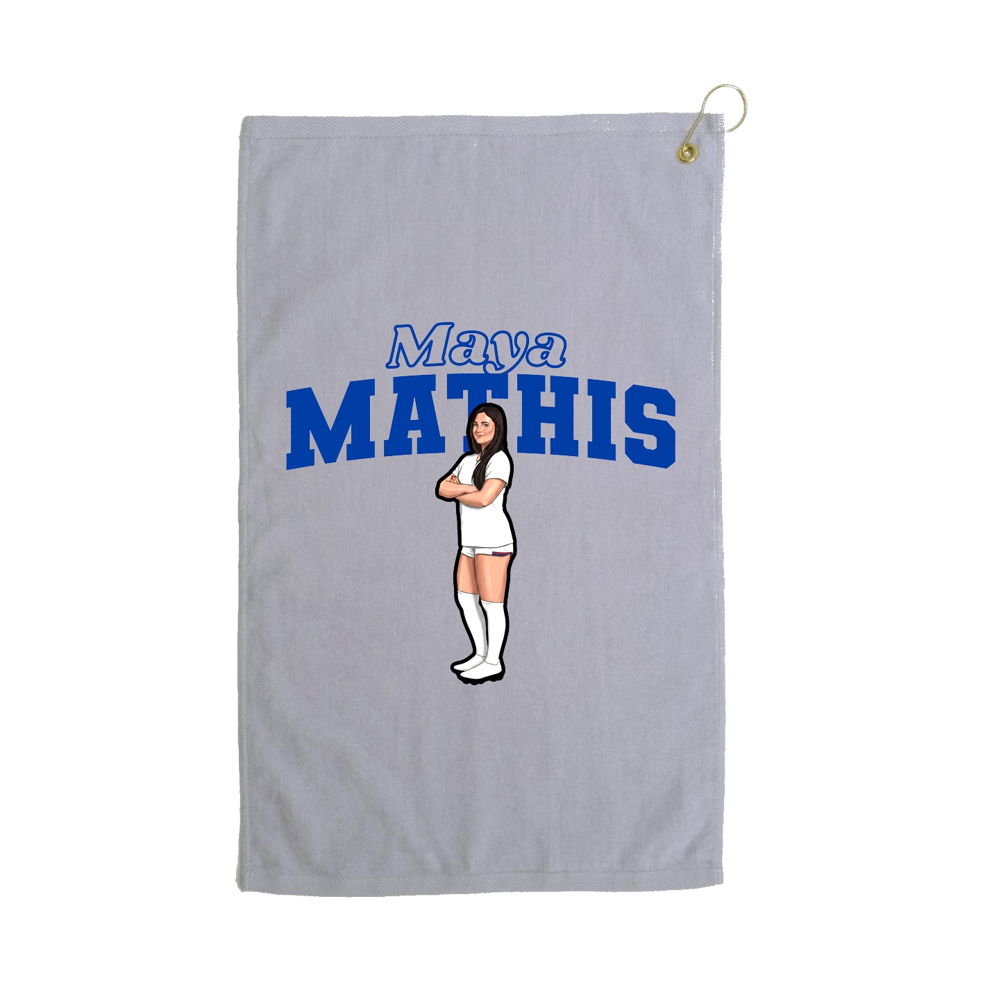 Golf Towel — Name Arch in Grey