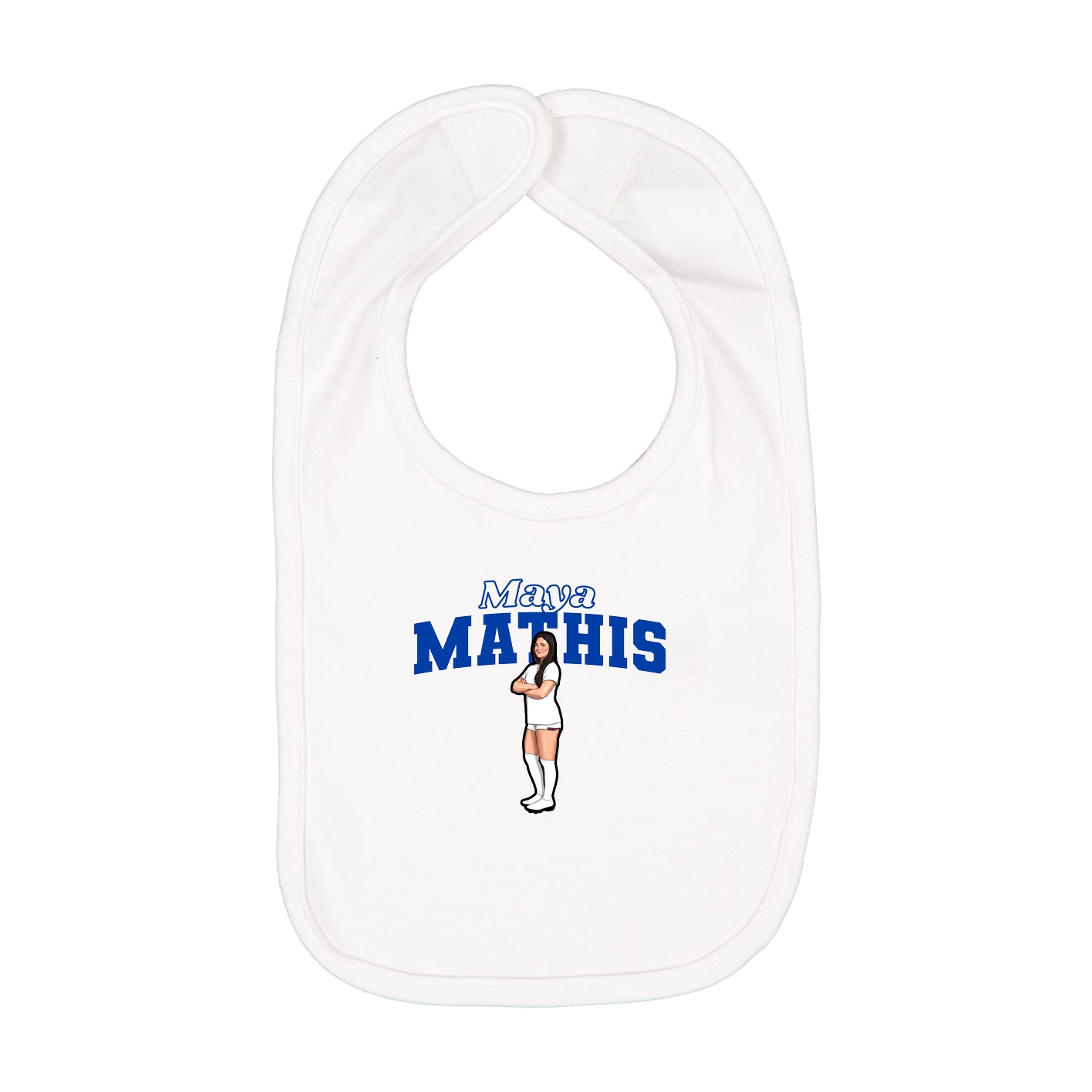 Infant Bib — Name Arch in White