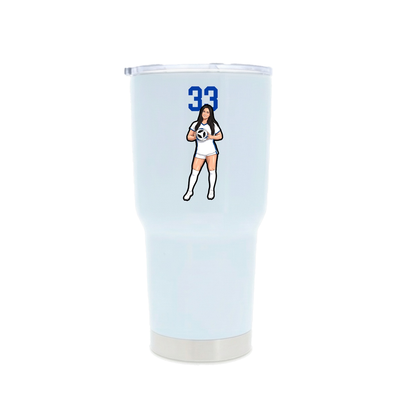 30oz Stainless Steel Tumbler — Number Top in White