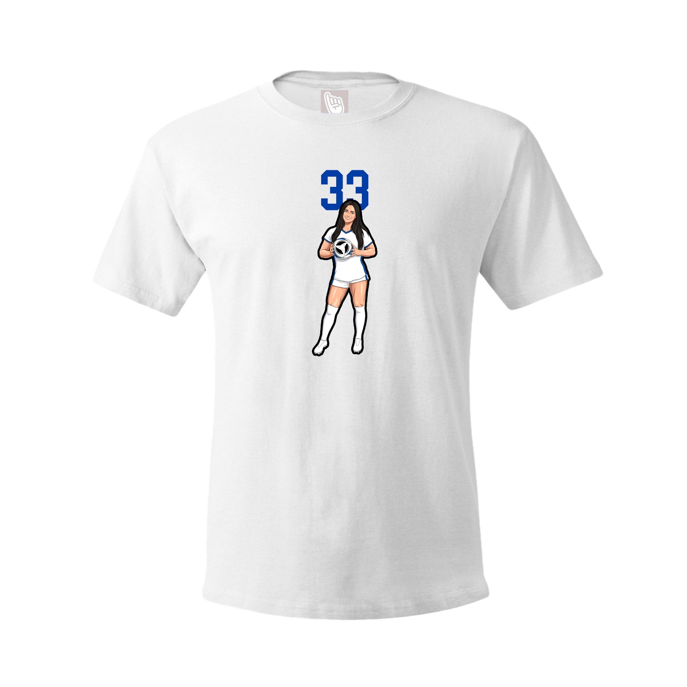 Youth Tee — Number Top in White