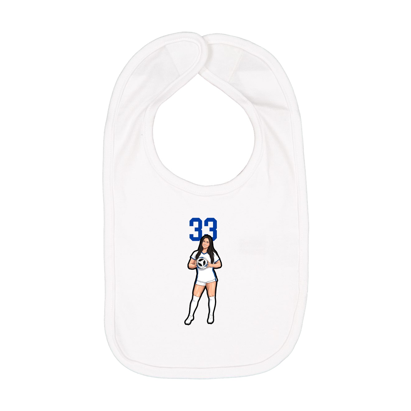 Infant Bib — Number Top in White