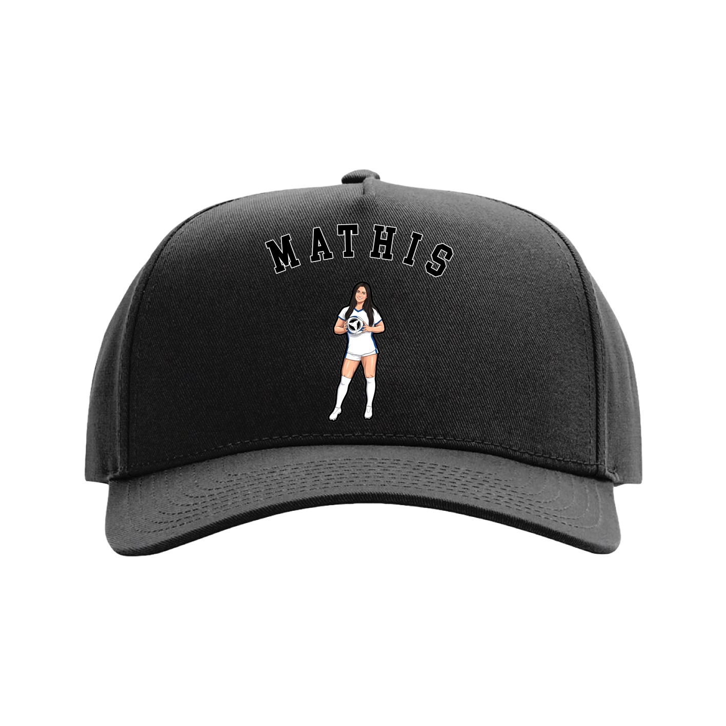 Full Fabric Five-Panel Champ Cap — Shirsey Arch in Black