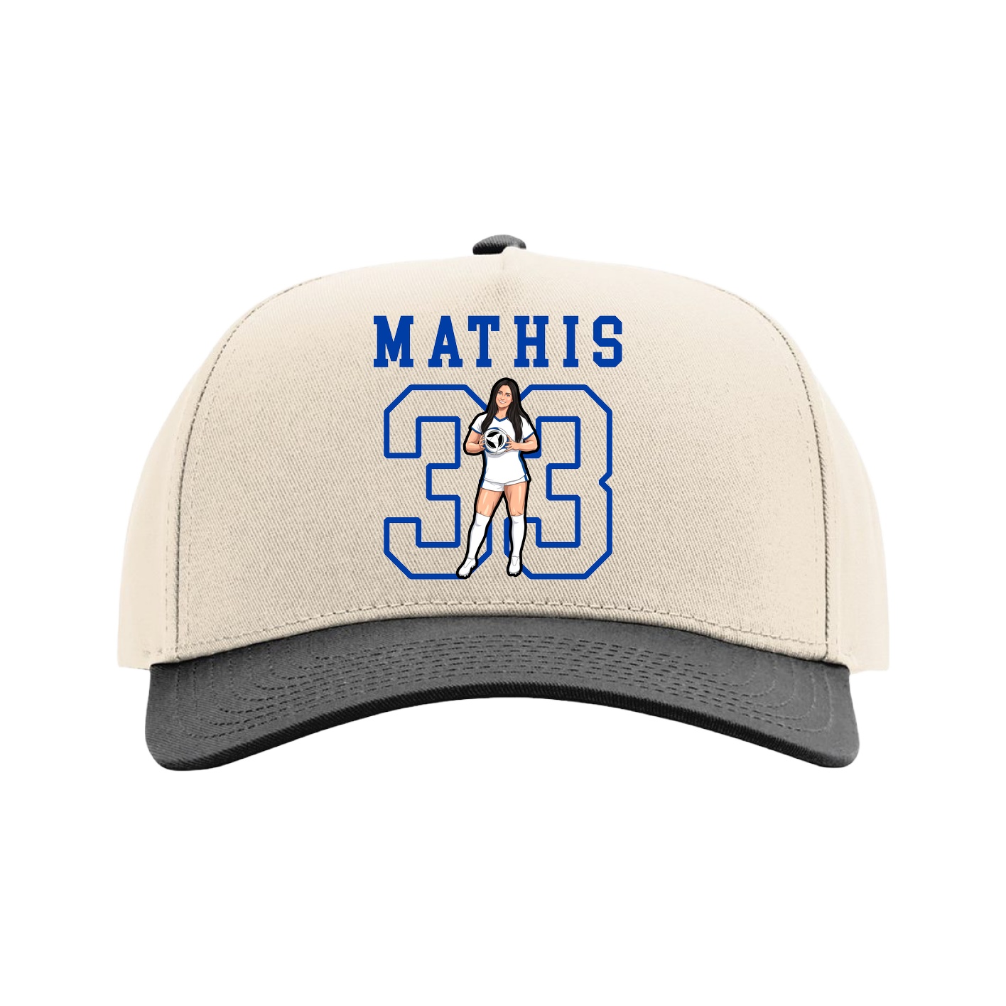Full Fabric Five-Panel Champ Cap — Shirsey in Cream/Black