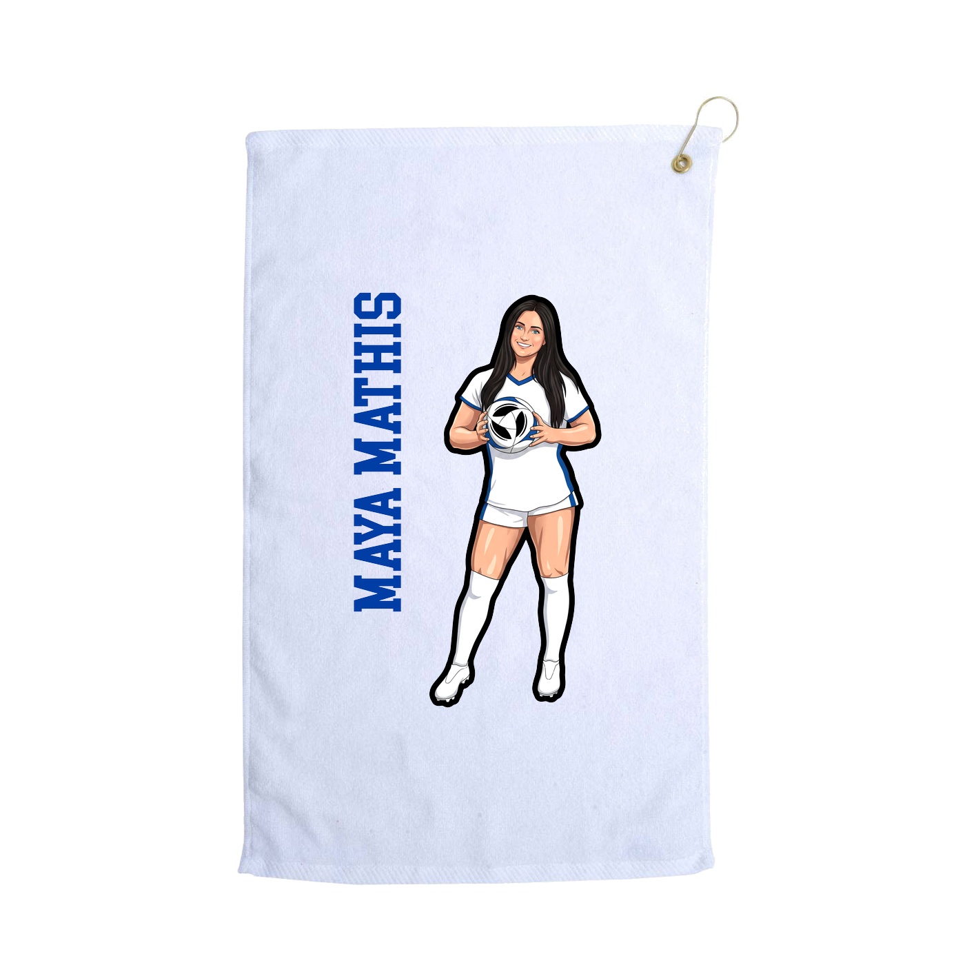 Golf Towel — Name Vertical in White