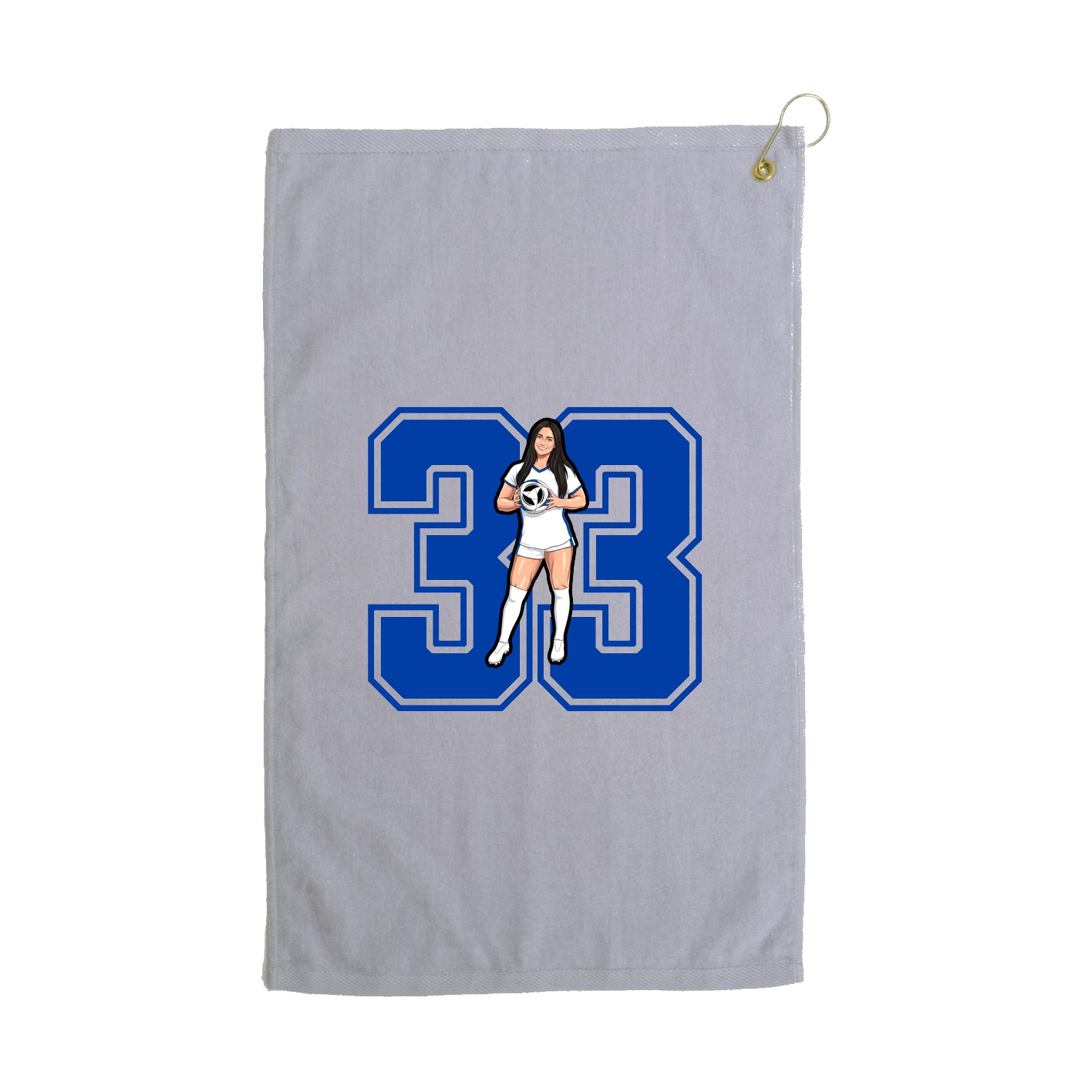 Golf Towel — Number in Grey